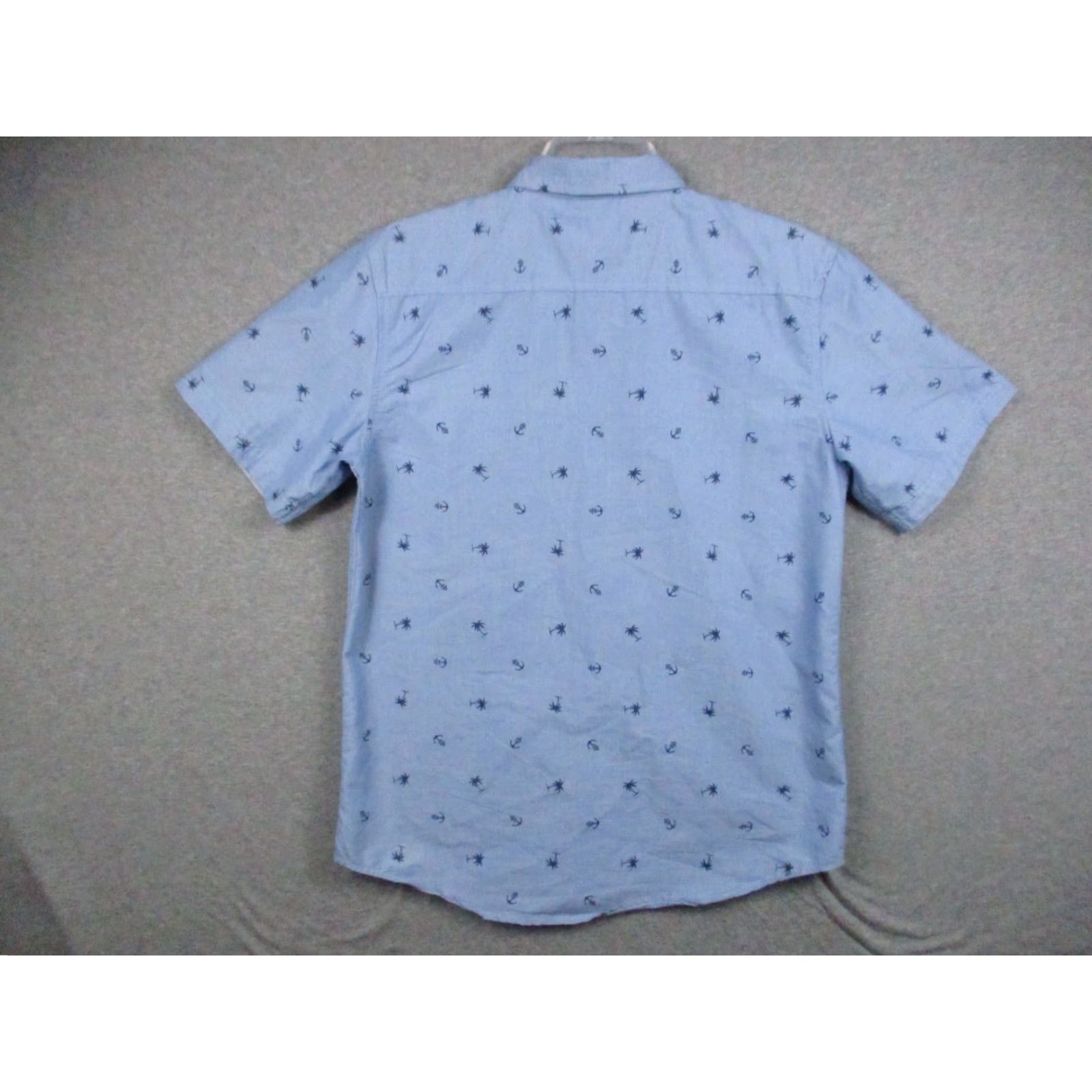 Vintage Free Planet Shirt Mens 14/16 Short Sleeve Button Up Blue Nautical Palm Tree 90s? Size US S / EU 44-46 / 1 - 6 Thumbnail