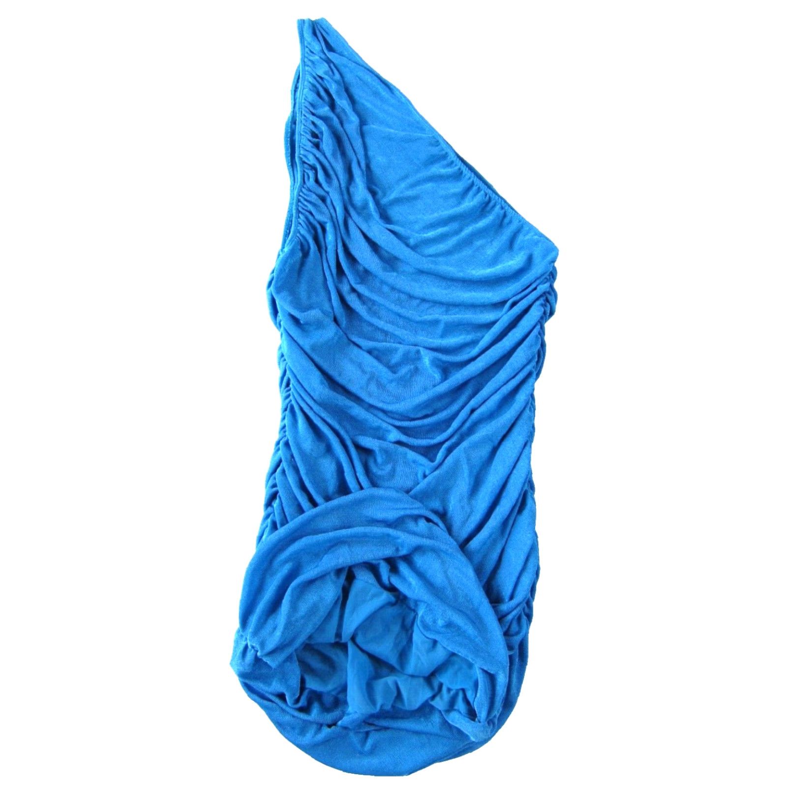 Lioness LIONESS Blue Stretch Ruched Bodycon One Shoulder Mini Goddess Dress XL Size XL / US 12-14 / IT 48-50 - 6 Thumbnail