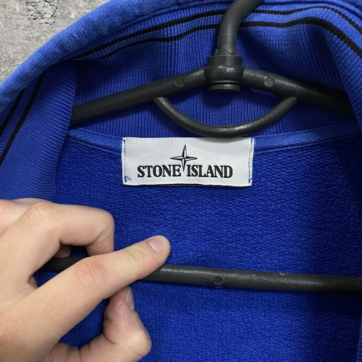 Stone Island 00s Vintage Stone Island Zip Hoodie Full Zip Blue Size US L / EU 52-54 / 3 - 14 Thumbnail