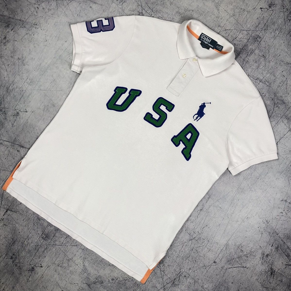 Polo Ralph Lauren Vintage Polo Ralph Lauren USA Polo Shirt 90s Size US M / EU 48-50 / 2 - 2 Thumbnail
