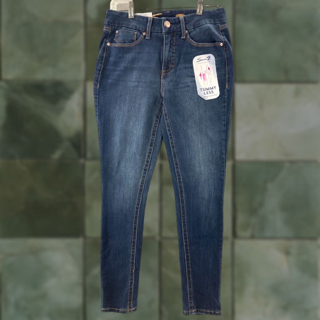 Vintage Seven7 Jeans Womens Slimming Mid Rise 6 Blue Denim 5-Pocket Jeans Mens? (Stop) Size 28" / US 6 / IT 42 - 1 Thumbnail