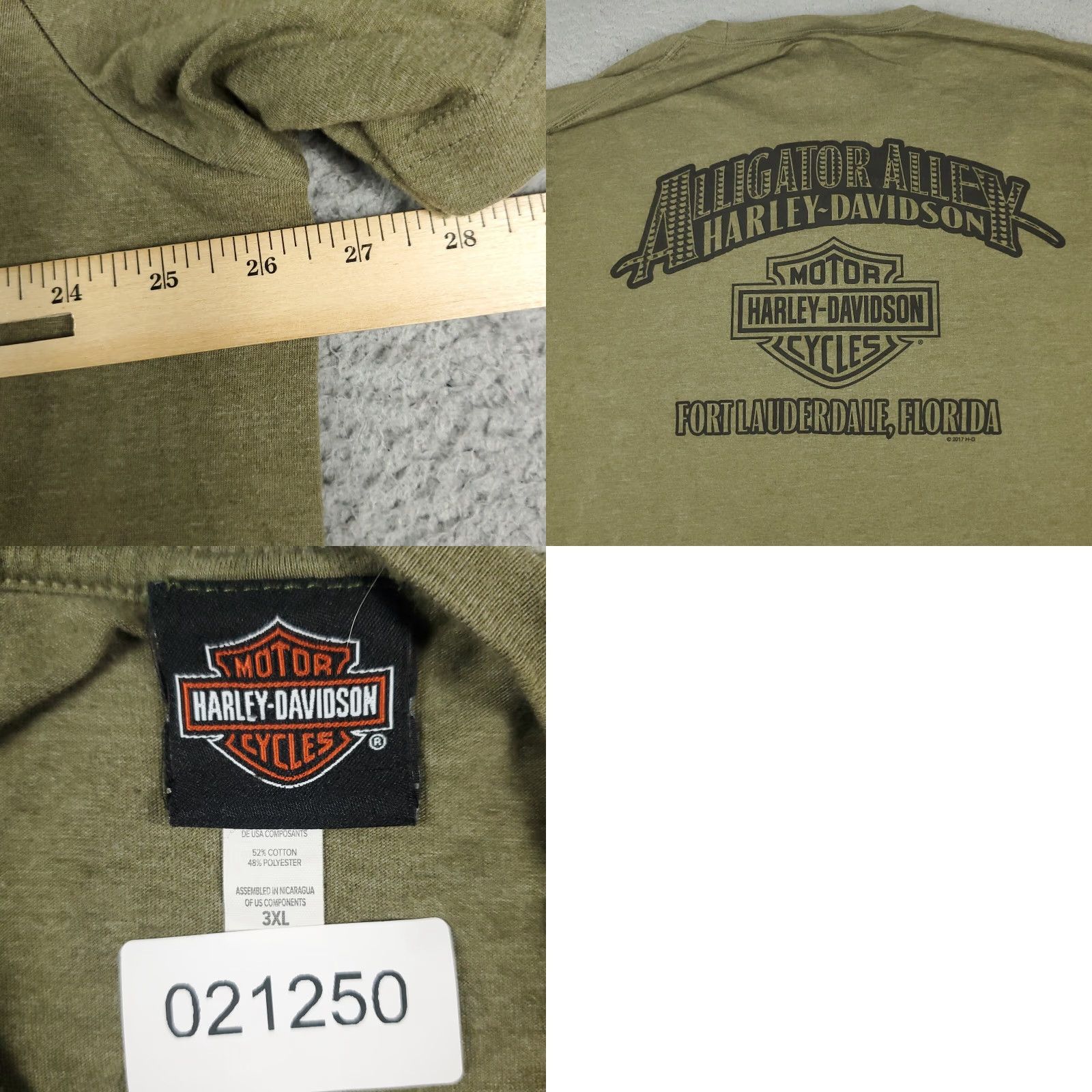 Harley Davidson Harley Davidson Shirt 3XL Beige Alligator Alley Fort Lauderdale Florida Logo Mens Short Sleeve Crew Neck Size US XXL / EU 58 / 5 - 8 Thumbnail