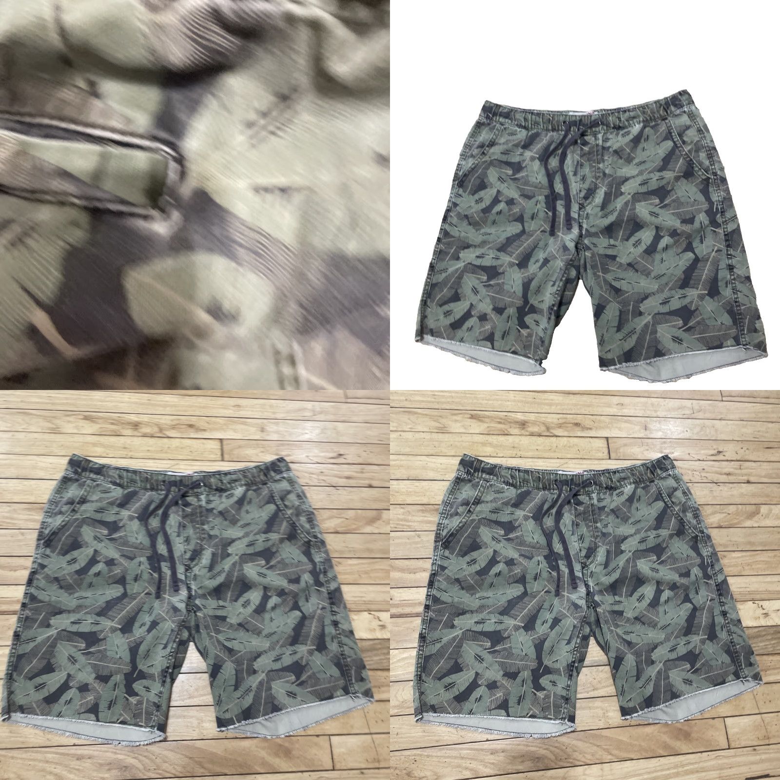 Vintage VINTAGE ARIZONA Jeans Raw Hem y2k Shorts Mens 36x9 Floral Green Drawstring Grunge Tear Size US 36 / EU 52 - 8 Thumbnail