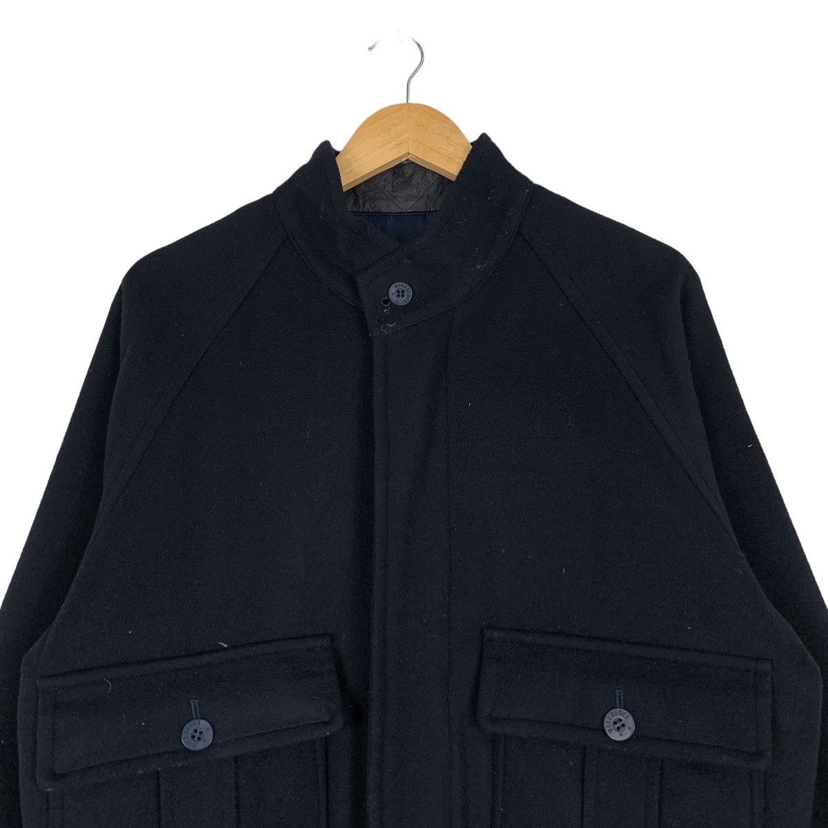 Japanese Brand WOODHOUSE Black Wool Jacket Type A2 #1153-C53 Size US L / EU 52-54 / 3 - 2 Thumbnail