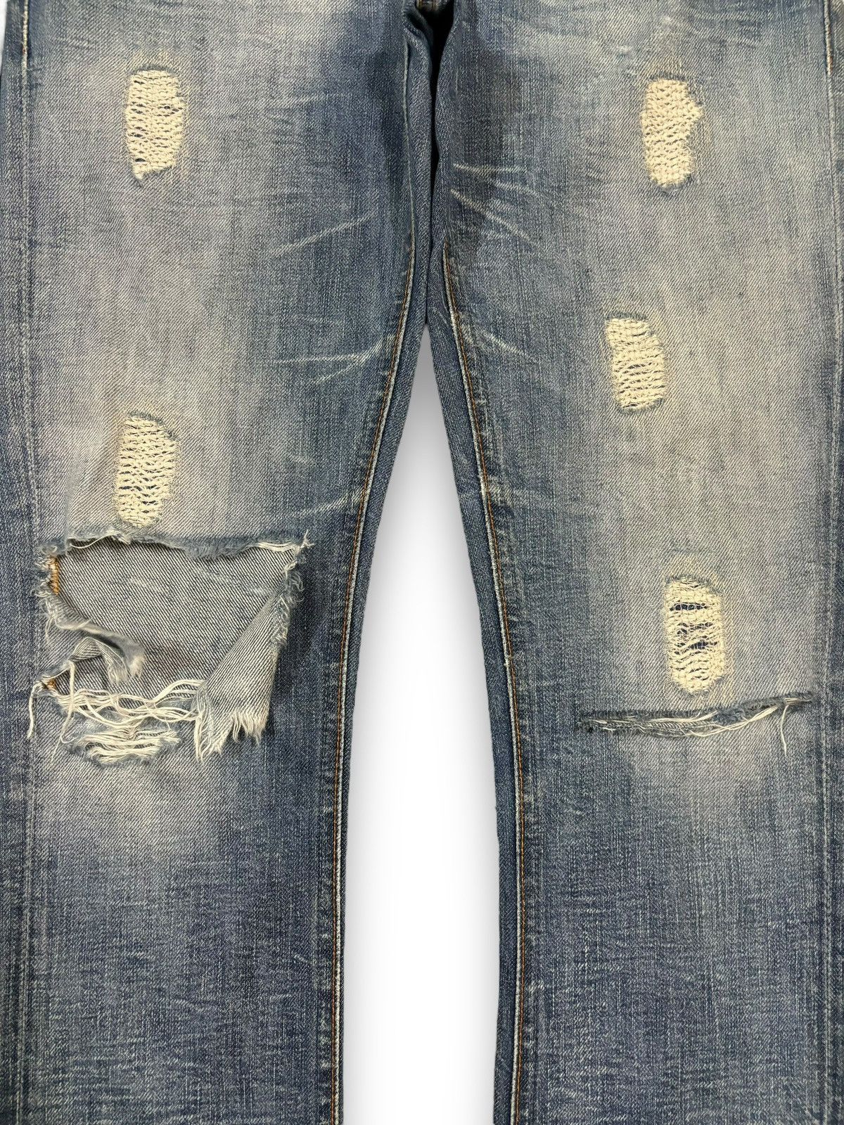 Nudie Jeans Vintage Nudie Whiskers Blue Washed Distressed Grunge Jeans Size US 29 - 6 Thumbnail