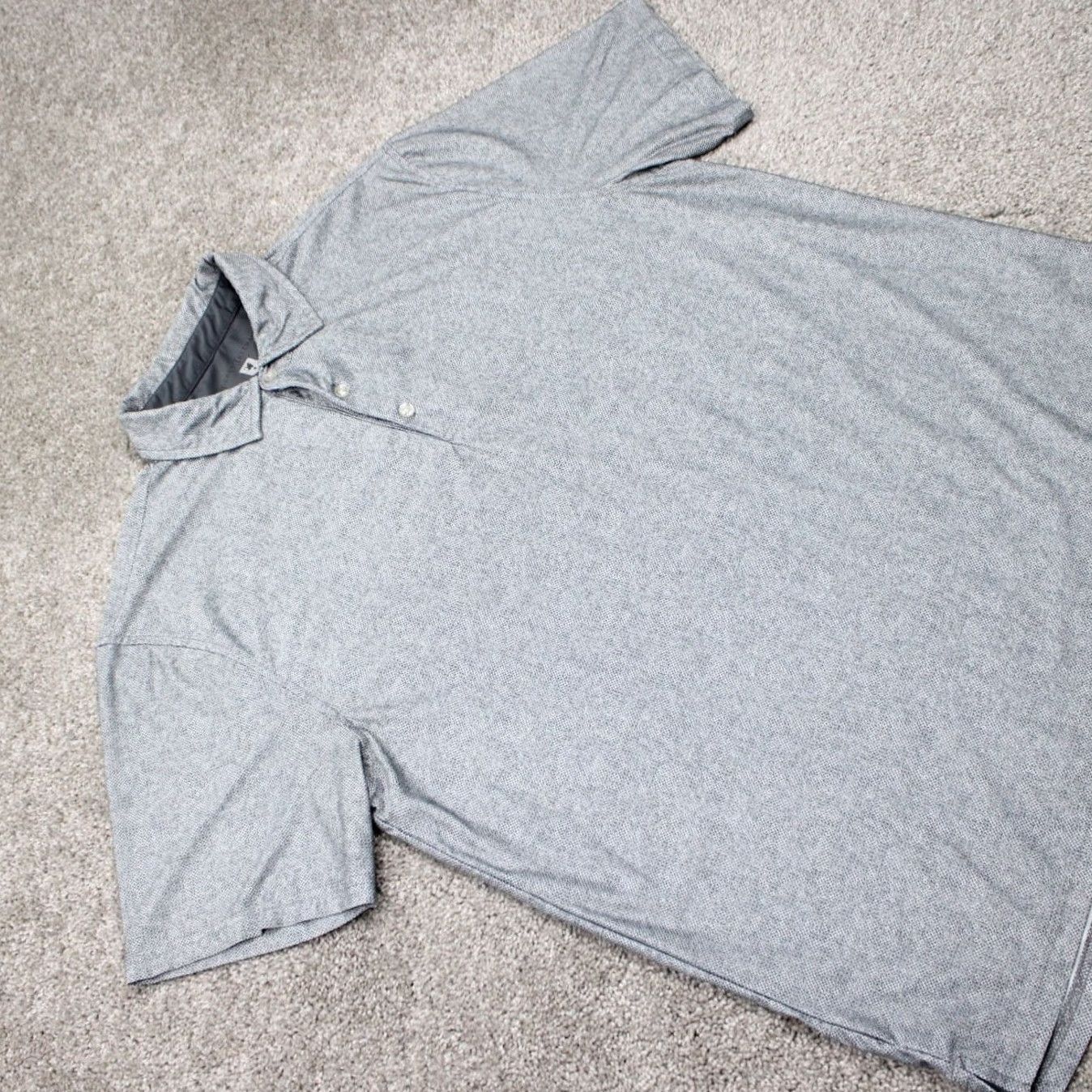 Vintage Hickey Freeman Polo Shirt Mens M Gray Geometric Short Sleeve Stretch S/S Pullover Golf Casual Size US M / EU 48-50 / 2 - 6 Thumbnail