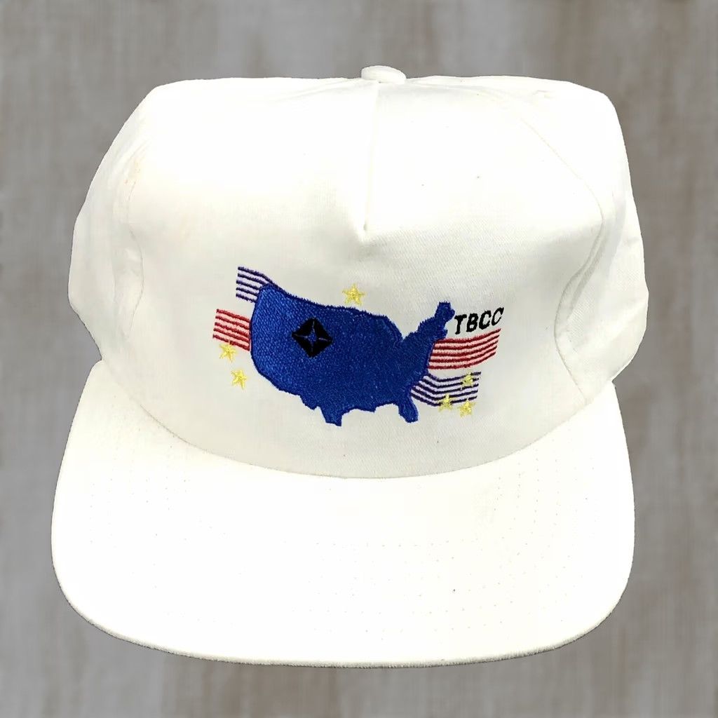 Vintage VINTAGE United States Trucker Hat Cap 90s Adjustable Strap Back USA TBCO White Men Size ONE SIZE - 1 Thumbnail