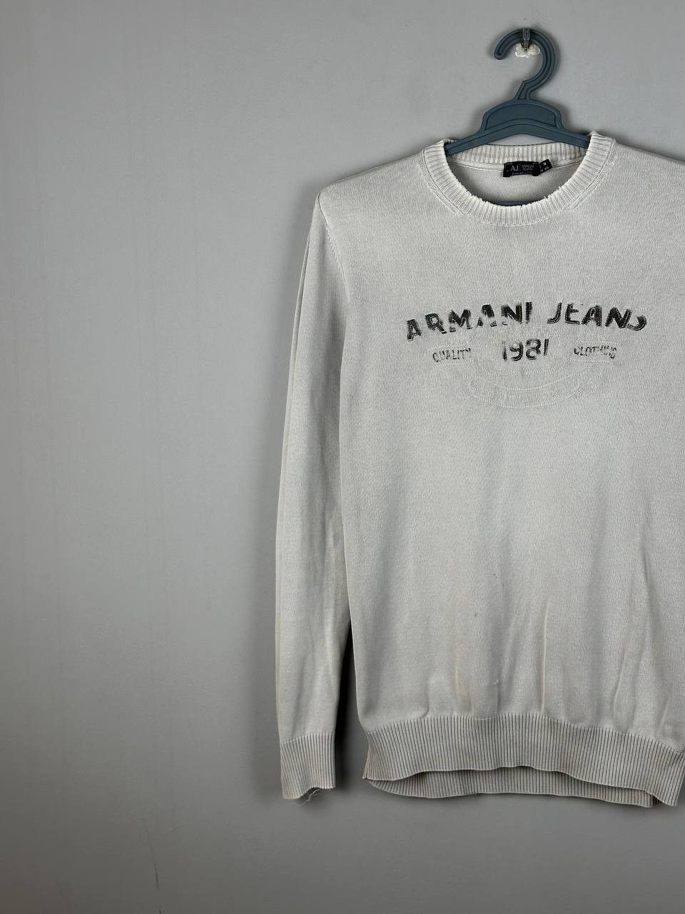 Armani Rare Vintage Armani Jeans Distressed Sweater Size L Size US L / EU 52-54 / 3 - 2 Thumbnail