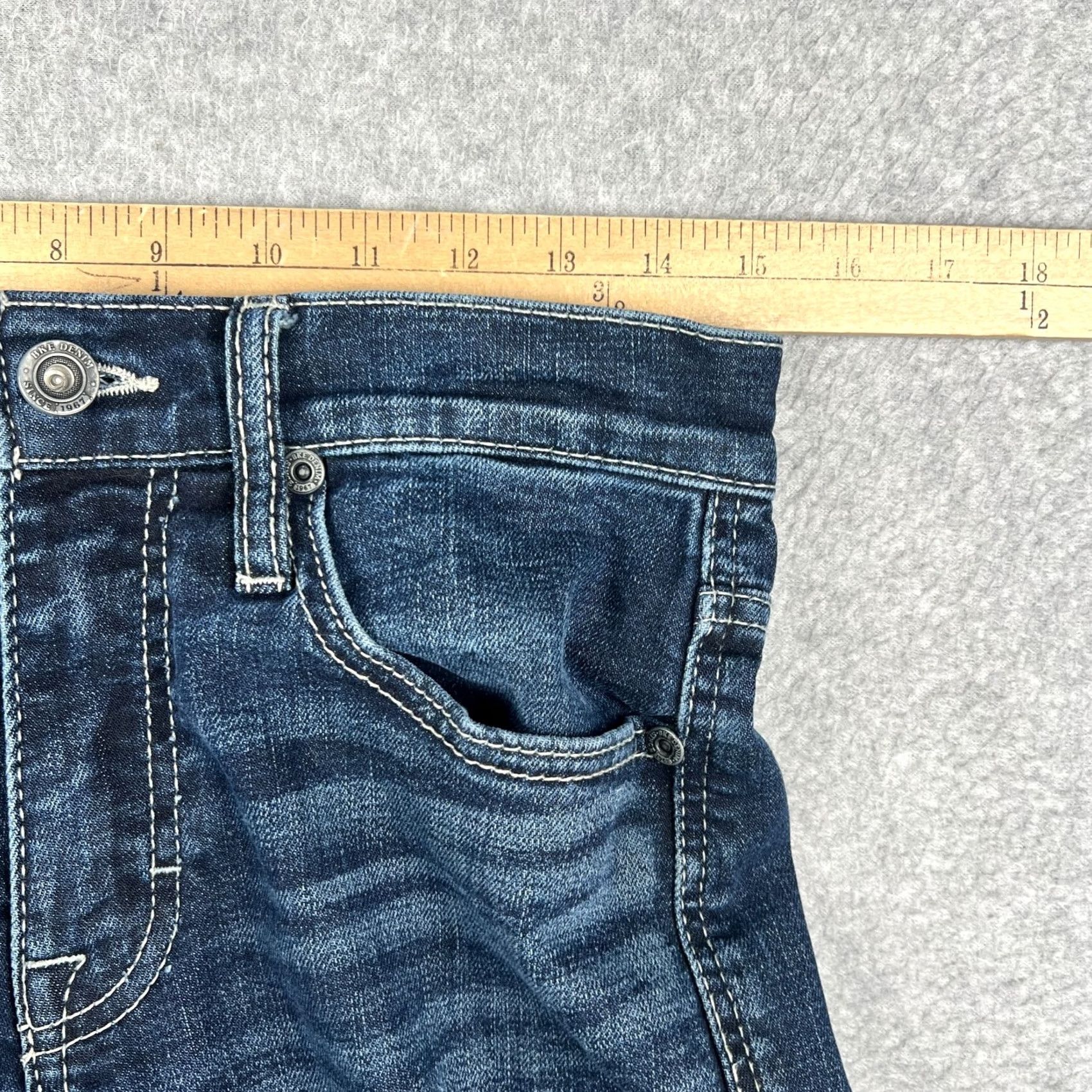 Vintage Buckle BKE Jake Straight Jeans Mens 30x34 Blue Stretch Denim Pants Thick Stitch Size US 31 - 5 Thumbnail