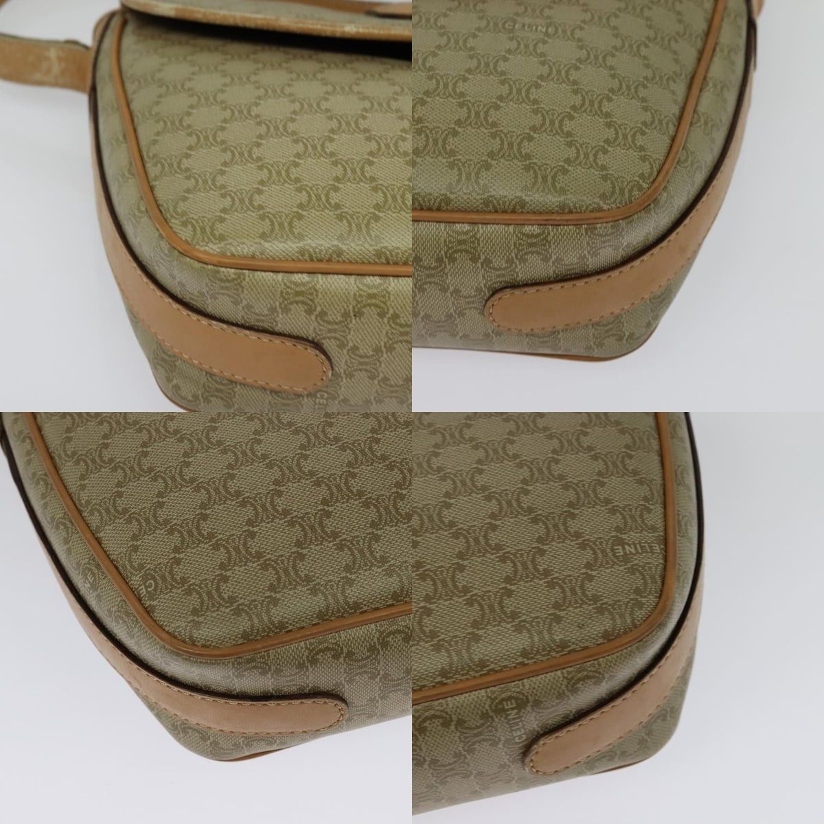 Celine CELINE Macadam Canvas Shoulder Bag Pvc Beige Gold Size ONE SIZE - 10 Thumbnail