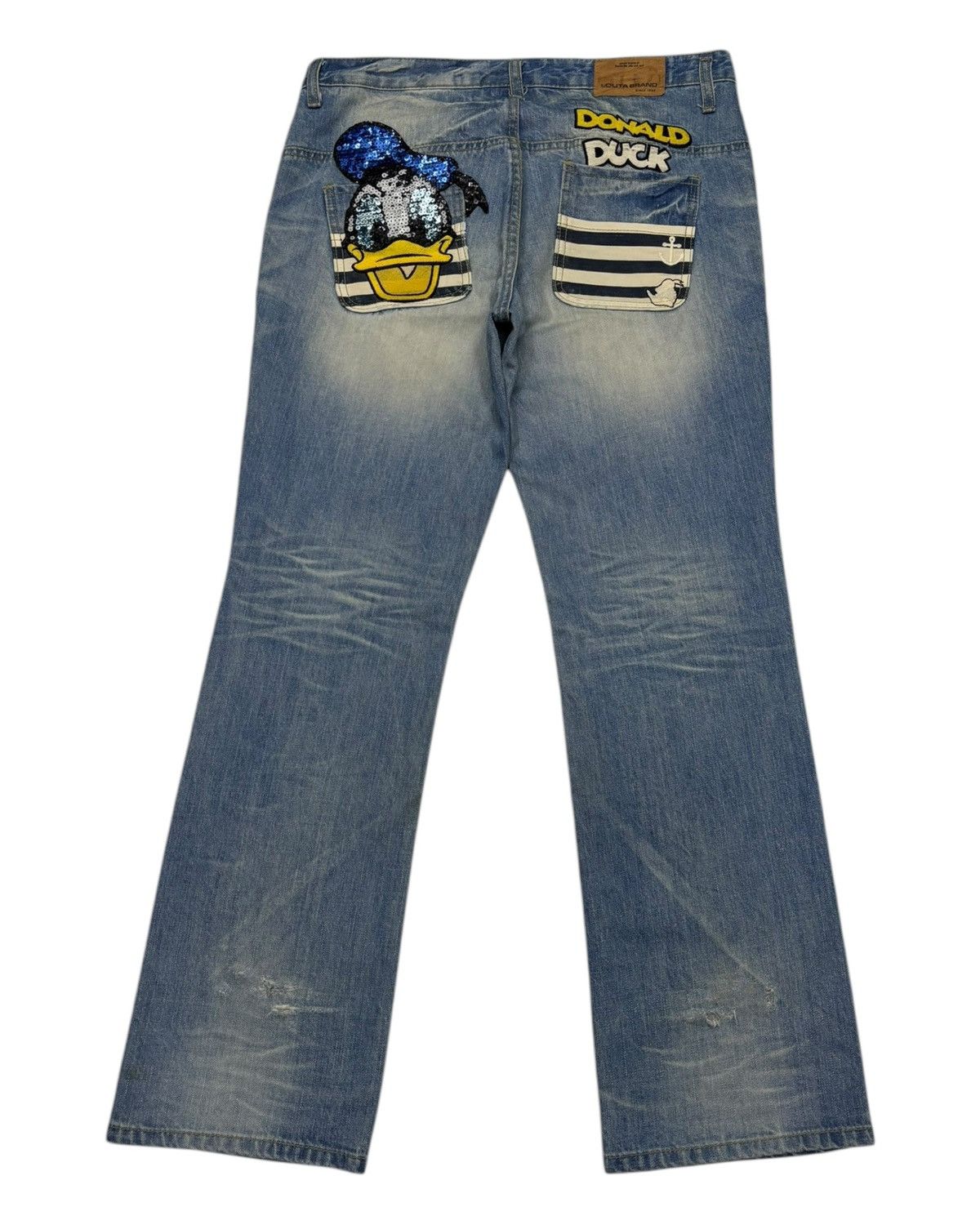 Disney 🔥LOLITA X DONALD DUCK DISNEY BOOTCUT JEANS Size US 35 - 2 Thumbnail