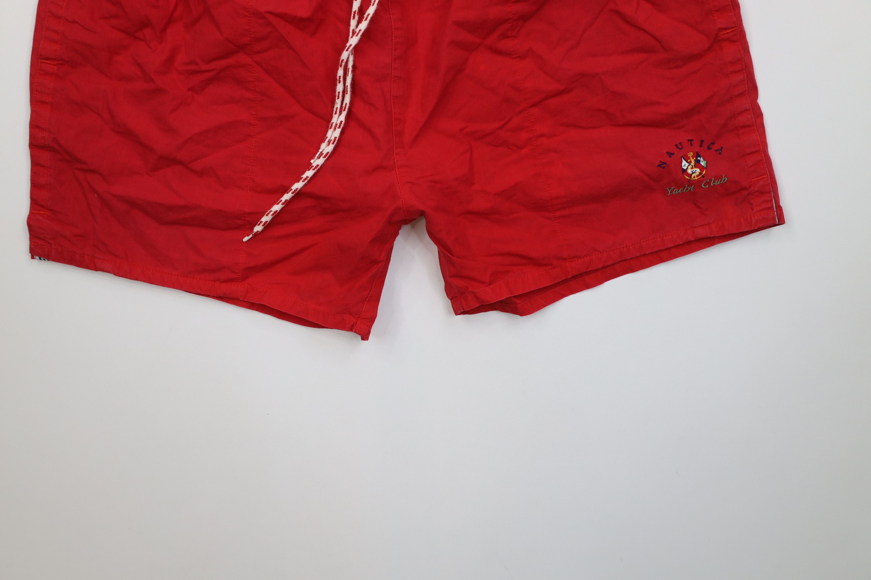Nautica Vintage 90s Nautica Yacht Club Spell Out Lined Shorts Trunks Size US 34 / EU 50 - 4 Thumbnail