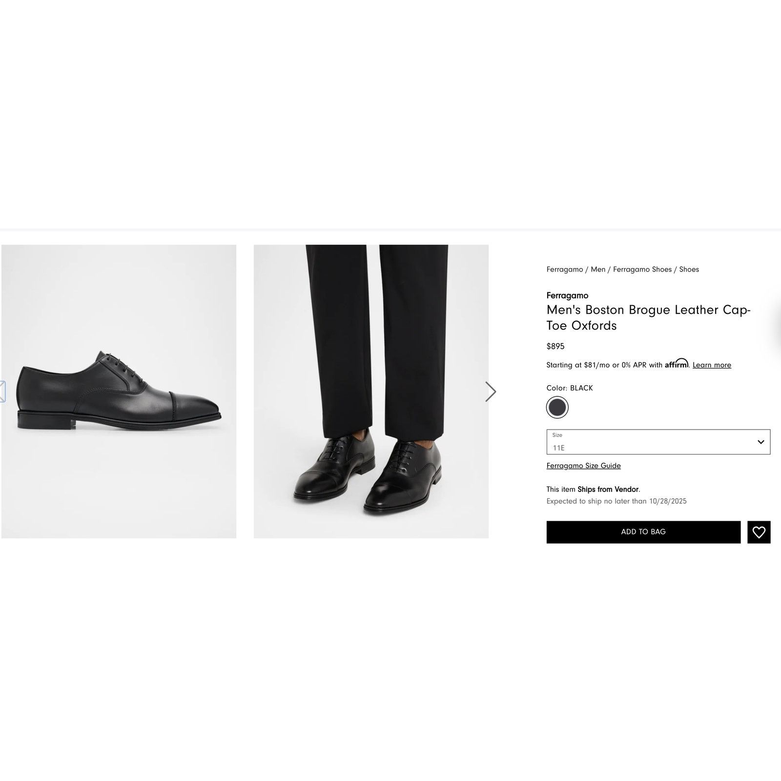 Salvatore Ferragamo Salvatore Ferragamo “Boston” Nero Oxford Dress Shoes sz. 11E Size US 11 / EU 44 - 9 Thumbnail