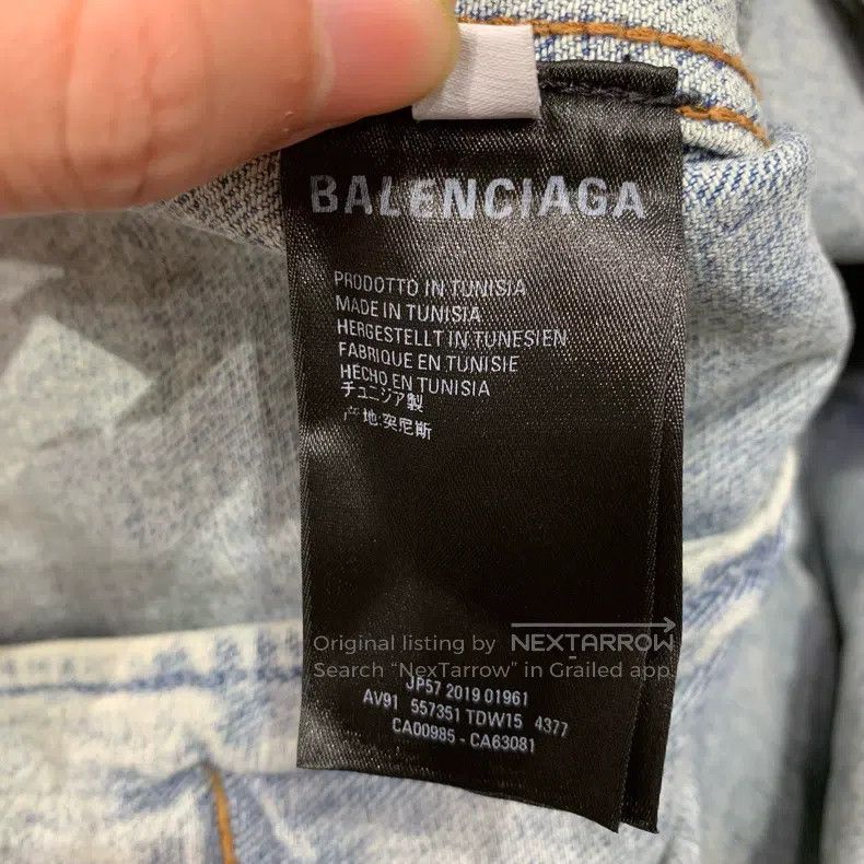Balenciaga Balenciaga Light Blue Washed Destroyed Back Embroidered Lo Size US L / EU 52-54 / 3 - 7 Thumbnail