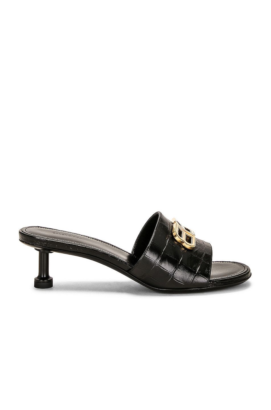 Balenciaga Balenciaga Groupie Sandals 50mm in crocodile print leather Size US 5 / IT 35 - 1 Thumbnail