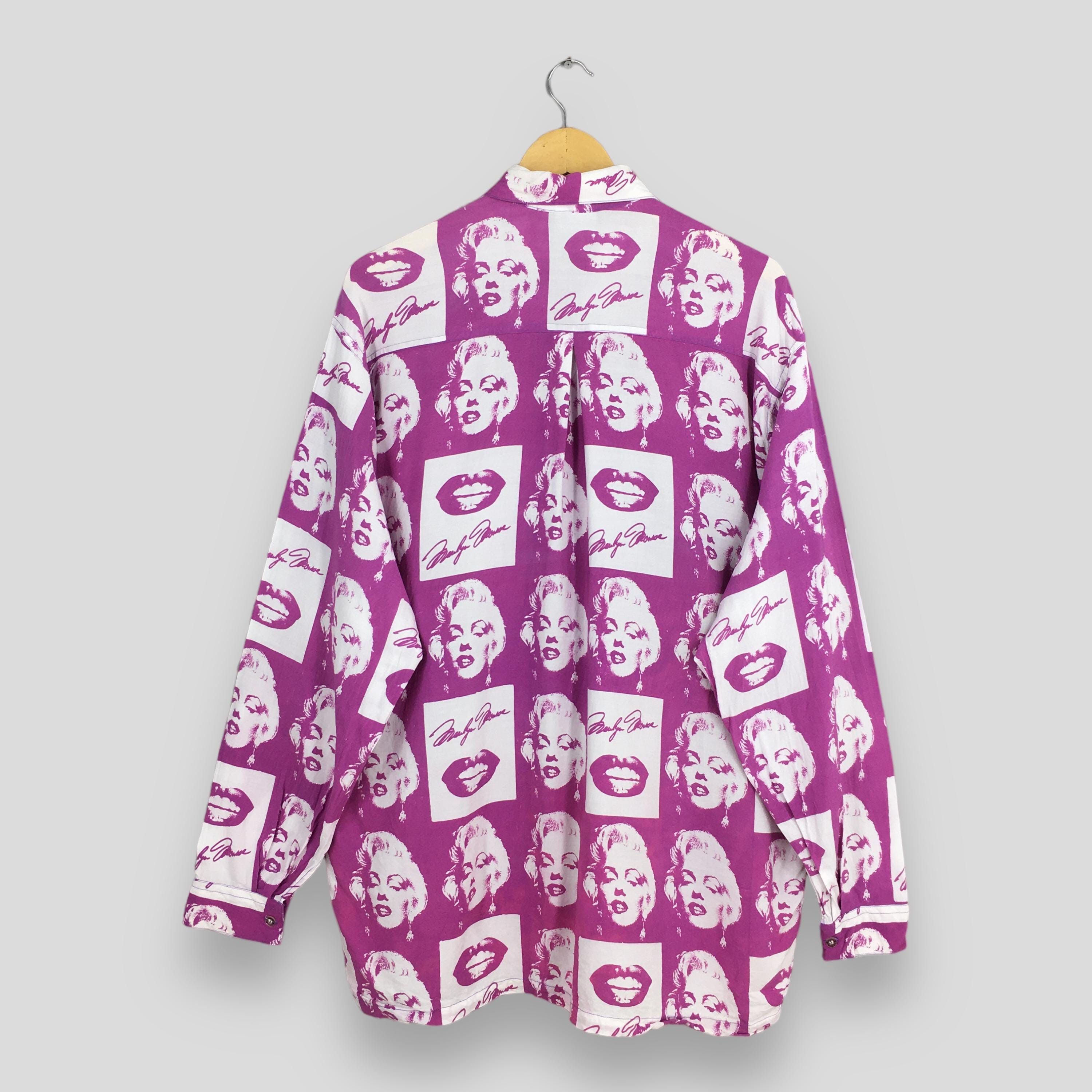 Other Vintage 90s Iconic Marilyn Monroe Pink Rayon Shirt Large Size US L / EU 52-54 / 3 - 7 Thumbnail