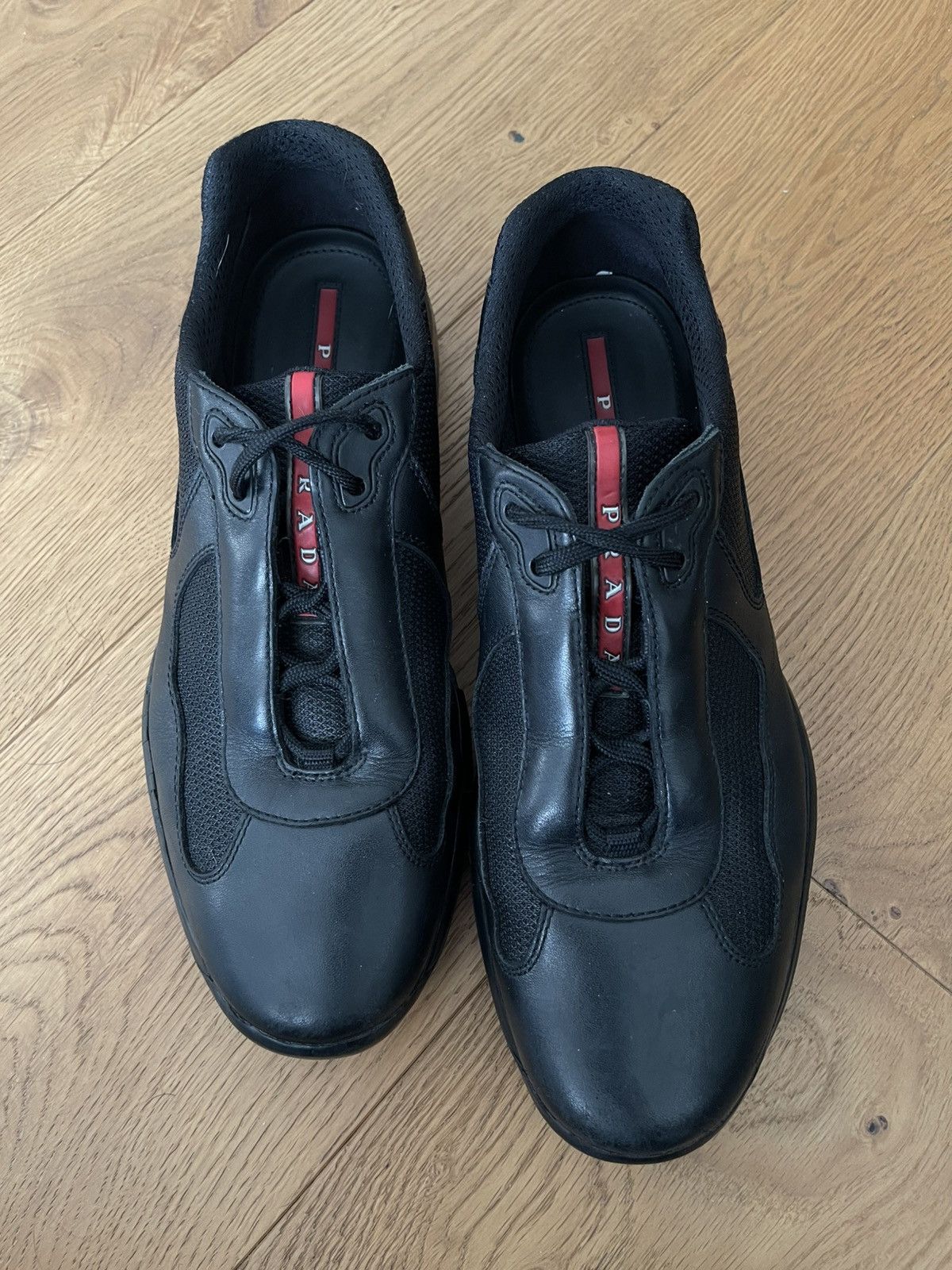 Prada Prada America’s Cup Sneakers Triple Black Leather / Mesh Size US 10.5 / EU 43-44 - 2 Thumbnail