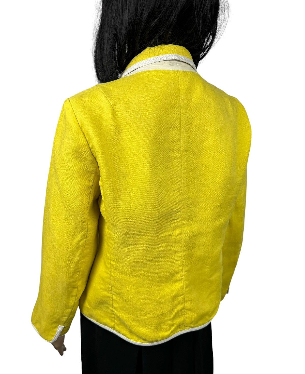 Max Mara Max Mara Linen Yellow Blazer Jacket size US12 IT46 Size XL / US 12-14 / IT 48-50 - 7 Thumbnail