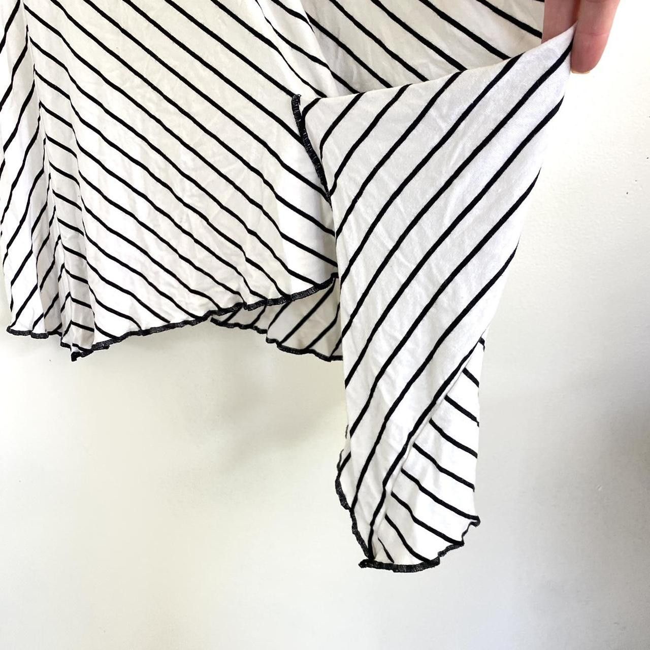 Vintage T. ELLIOT WHITE BLACK STRIPED ASYMMETRICAL MINI DRESS MEDIUM Size M / US 6-8 / IT 42-44 - 6 Thumbnail