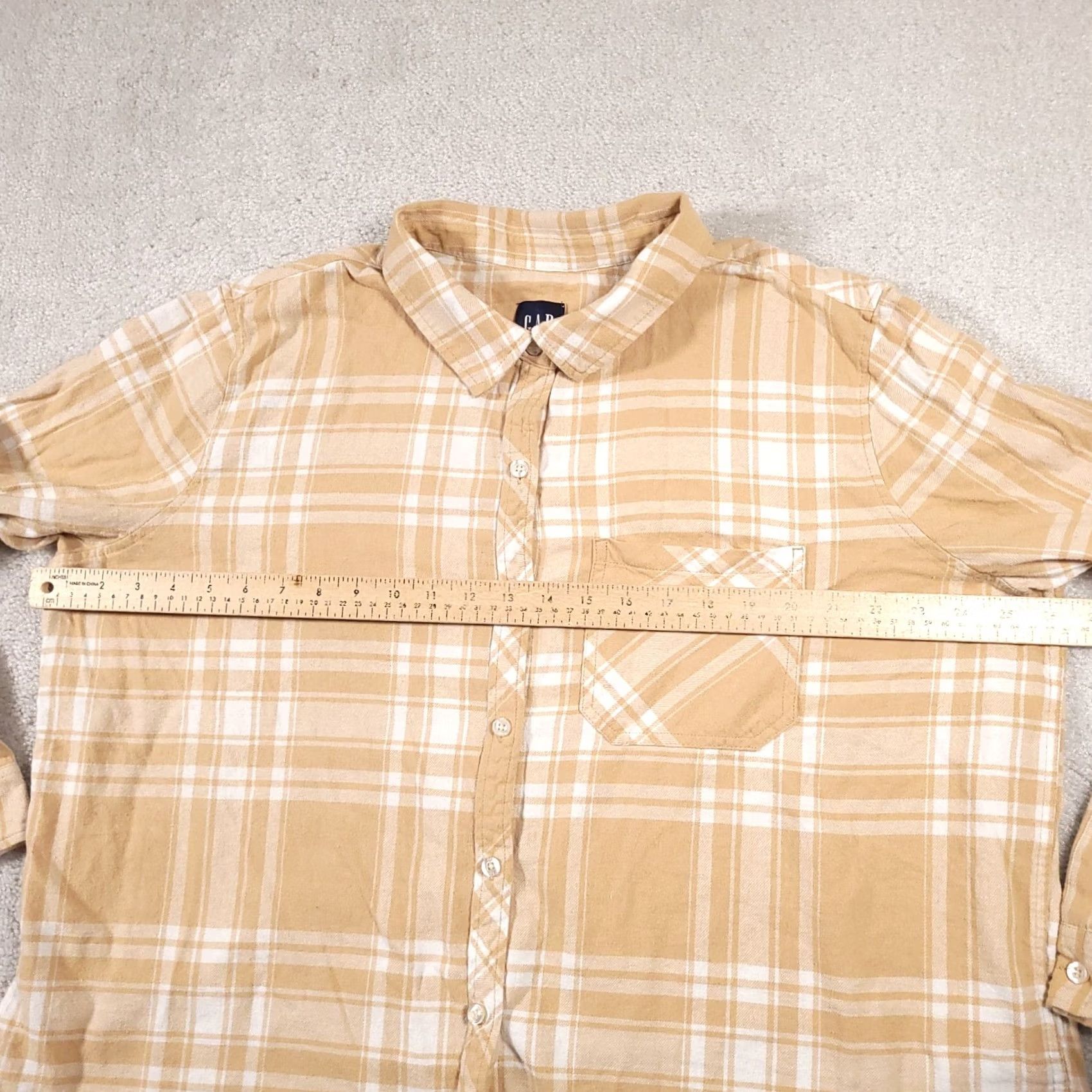 Gap Gap Flannel Button Up Shirt Women's XXL Yellow Plaid Collared Pocket Casual Blouse Shirt Men/Women? Size XXL / US 16-18 / IT 52-54 - 6 Thumbnail