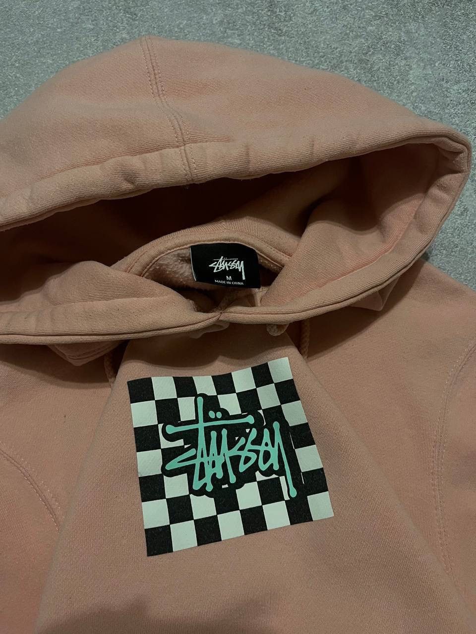 Stussy Stüssy Pink Hoodie with Checkerboard Logo Cozy Fit Streetwea Size US M / EU 48-50 / 2 - 3 Thumbnail