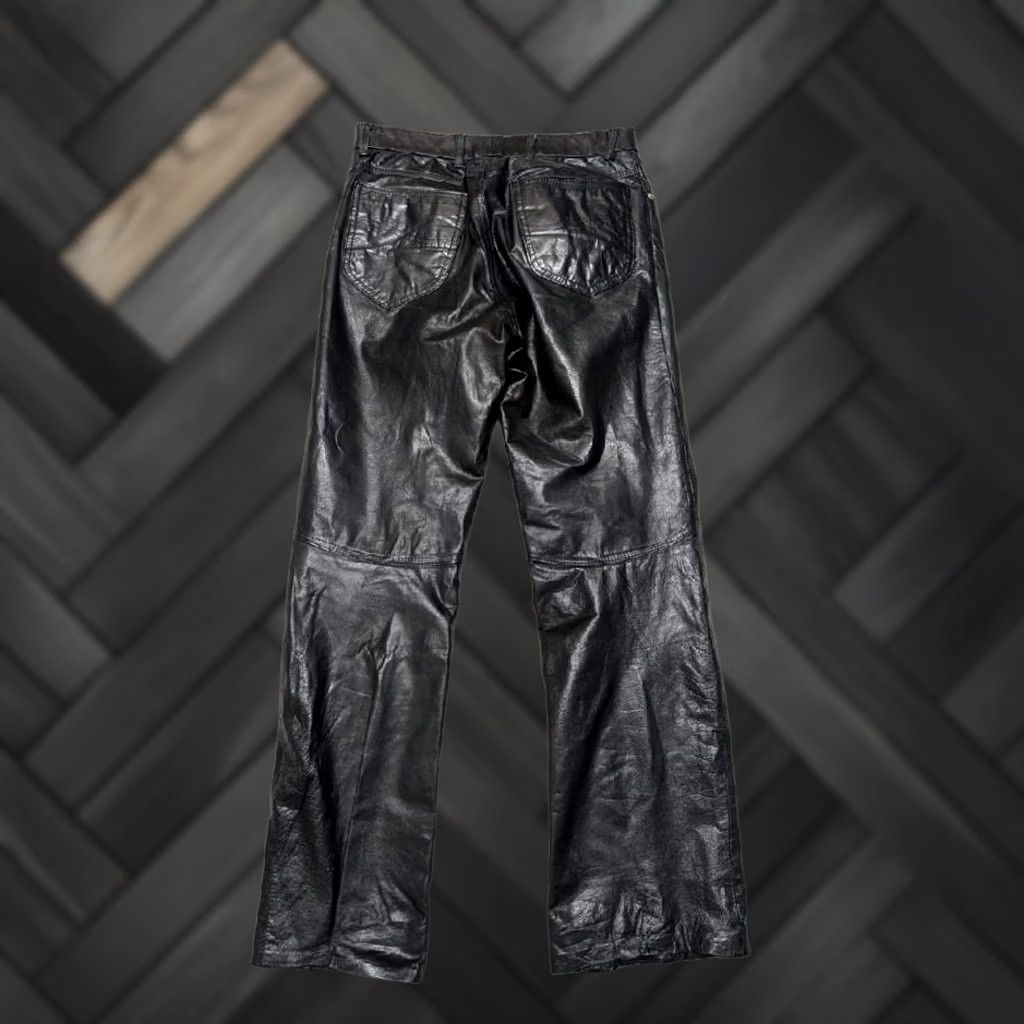 Lee VINTAGE leather pants Lee Women's Pants 28x28 Black Leather 1980s 1990s Girls Womens Size 28" / US 6 / IT 42 - 1 Thumbnail