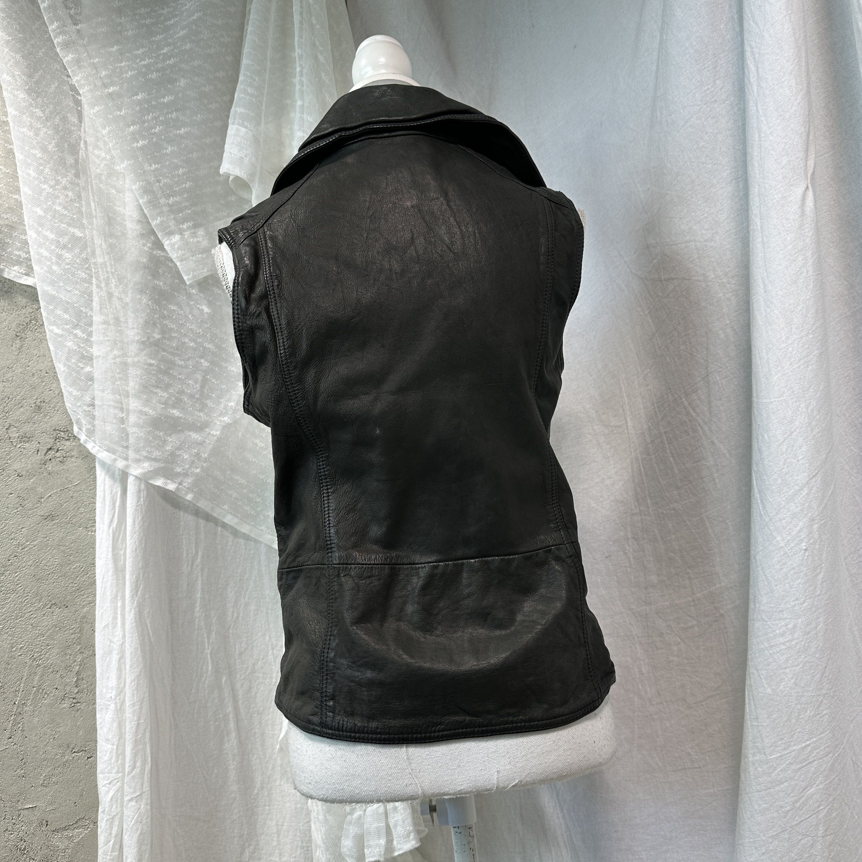 Vintage Vintage Avant Garde Leather Grunge Biker Vest Y2K Size M / US 6-8 / IT 42-44 - 7 Thumbnail