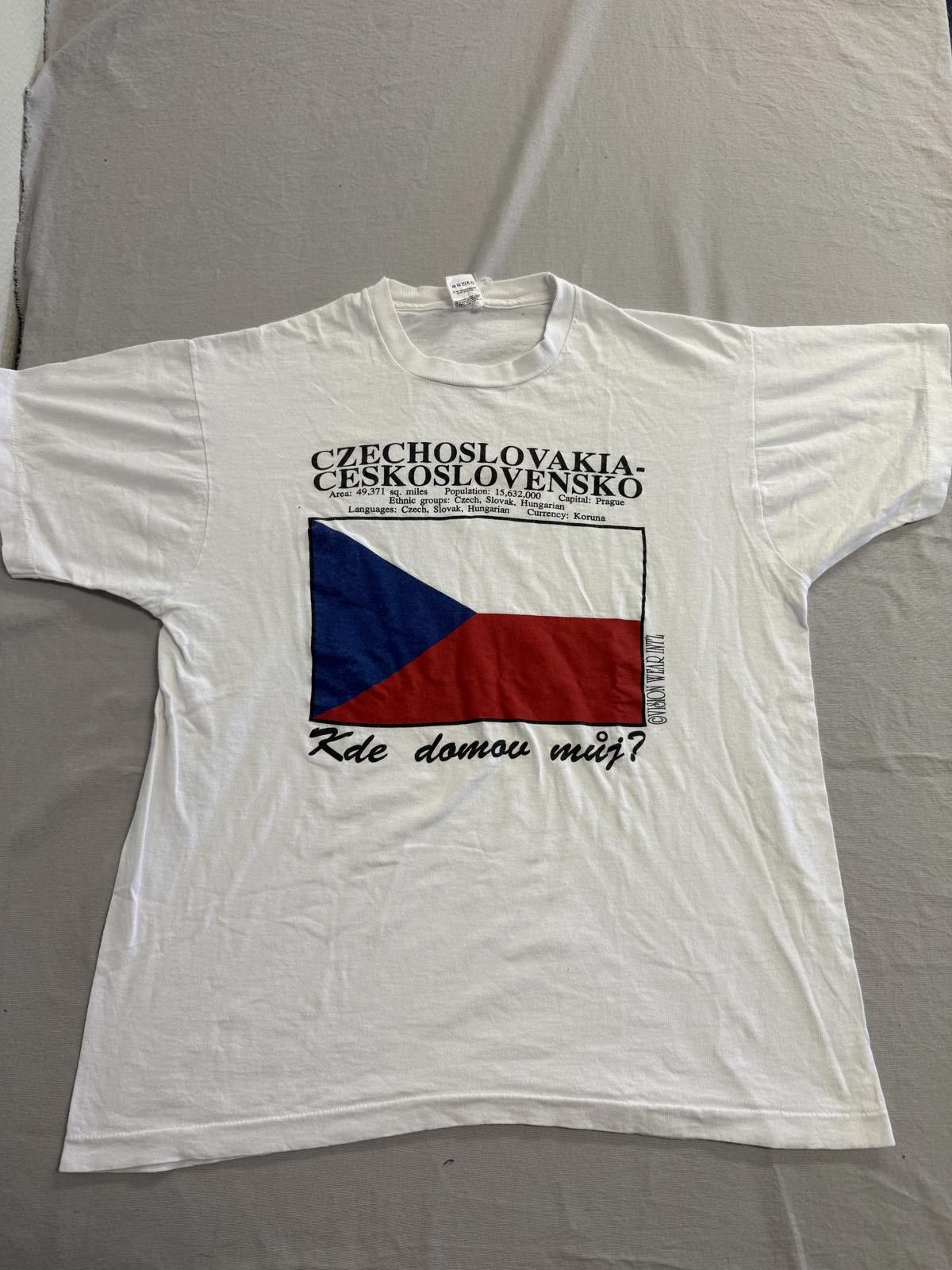 Fruit Of The Loom Vomtage Czechoslovakia Flag T-shirt Ceskoslovensko XL Size US XL / EU 56 / 4 - 1 Thumbnail