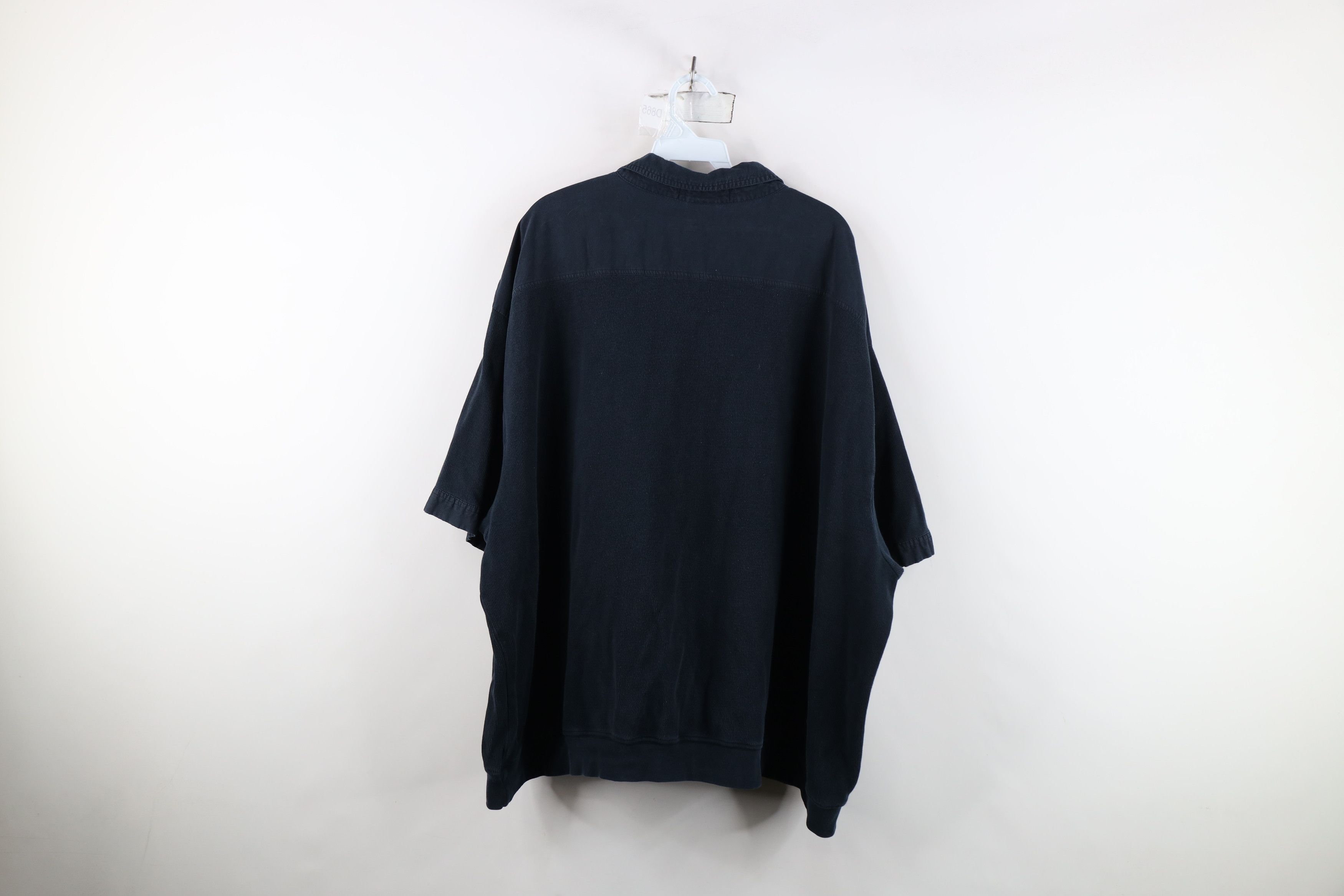 Vintage Vintage 90s Streetwear Ribbed Knit Pullover Polo Shirt Black Size US XXL / EU 58 / 5 - 13 Thumbnail