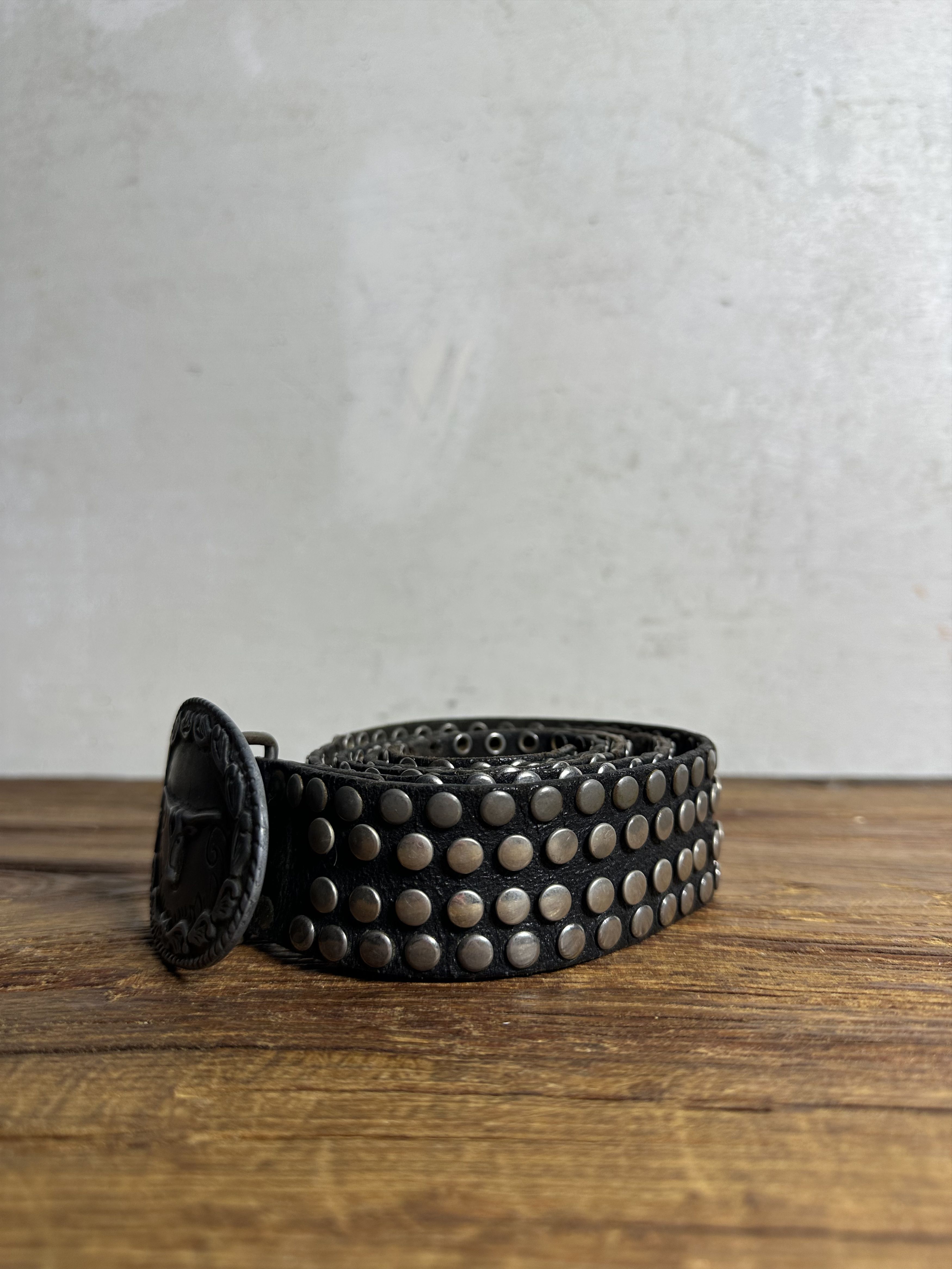 Cowboy Equipment Cowboy Belt With Silvertone Bull Buckle Size ONE SIZE - 2 Thumbnail
