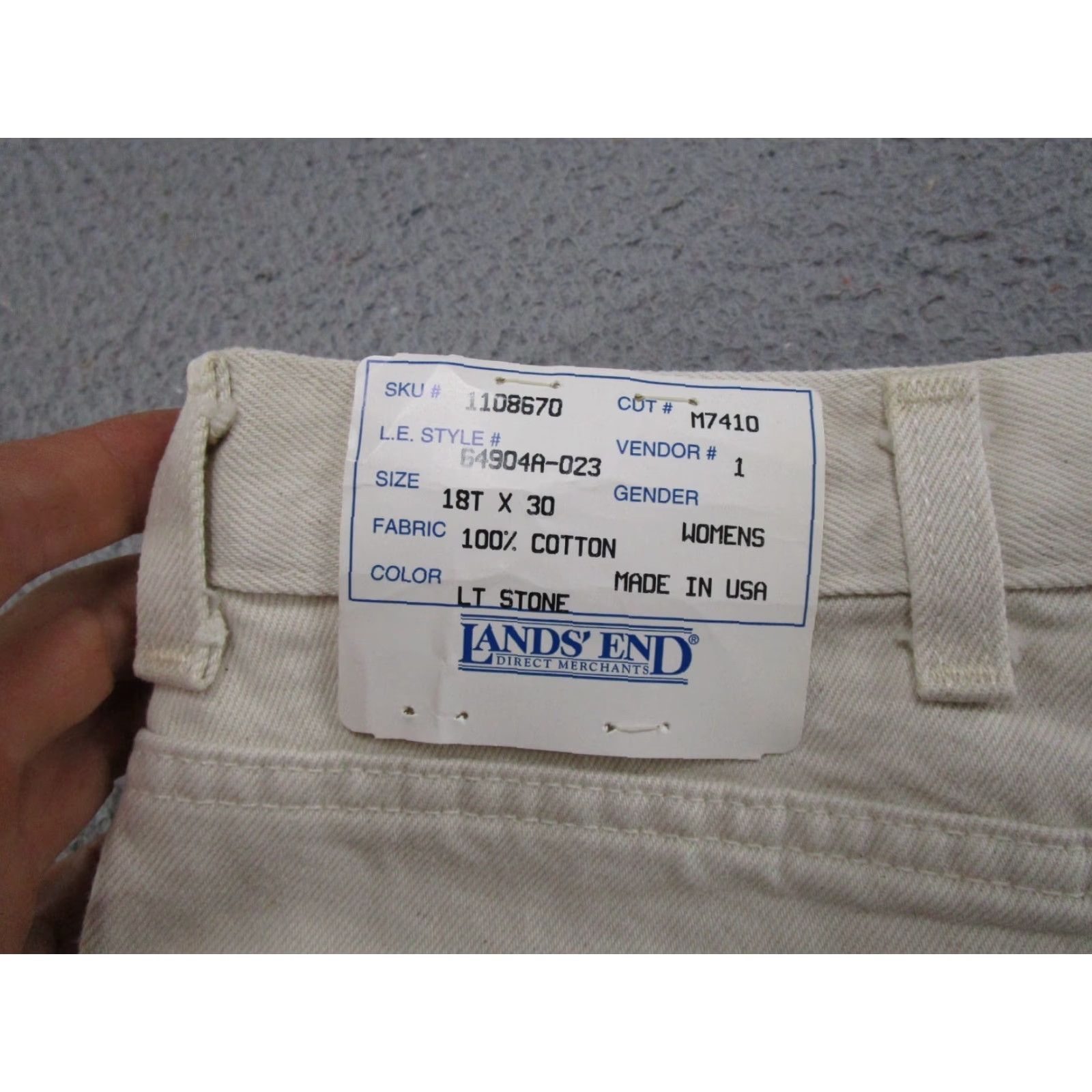 Lands' End VTG Lands' End Womens High Rise Straight Leg Ivory Denim Jeans SZ 18 Tall New Read Size 40" / US 18 - 4 Thumbnail