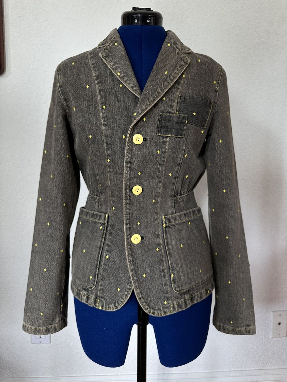 image of “The Illusion Of Haze” Undercover 2002 Denim Jacket in Grey, Women's (Size Medium)