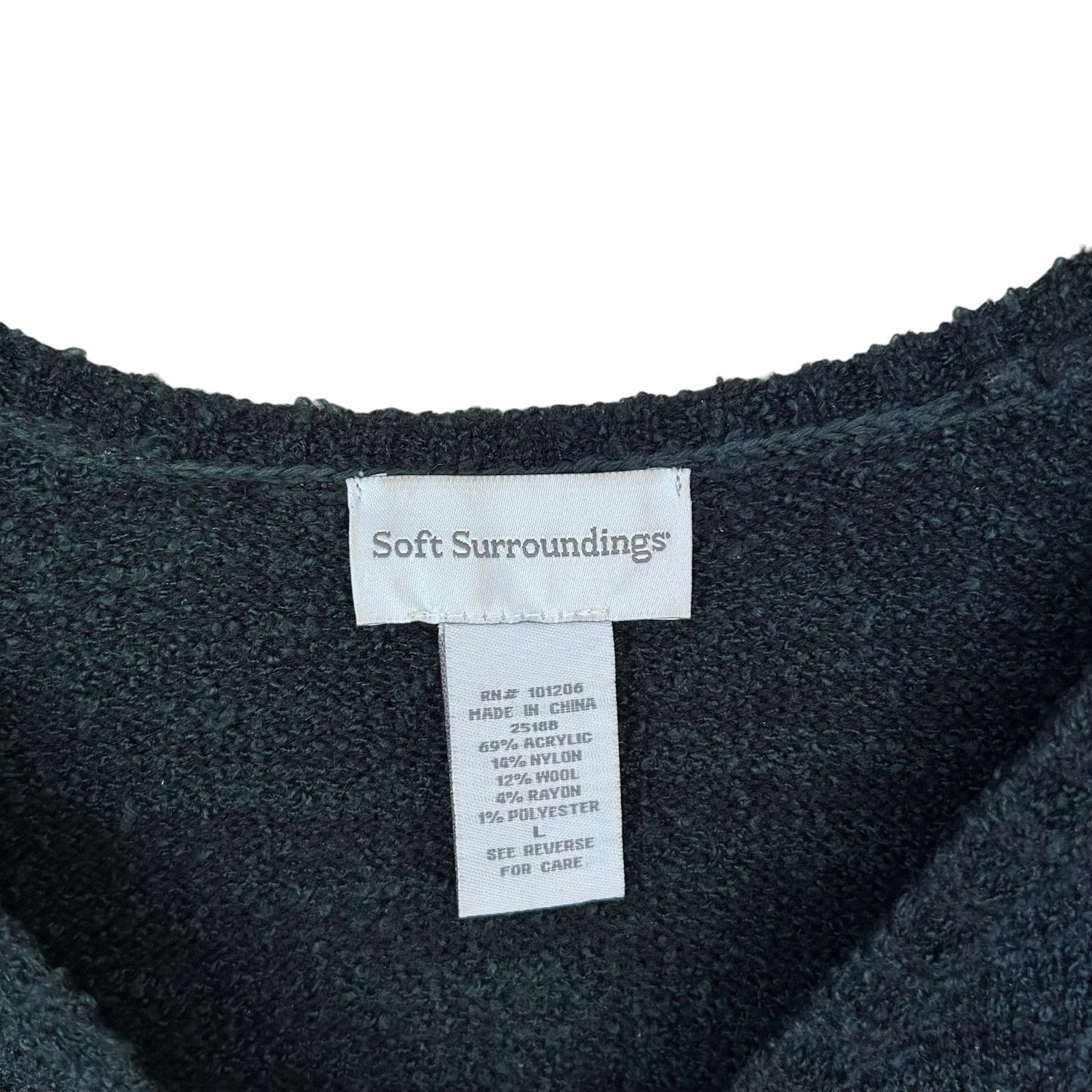 Other Soft Surroundings Gray Raku Wool Blend Tunic Sweater Sz L Size L / US 10 / IT 46 - 2 Thumbnail