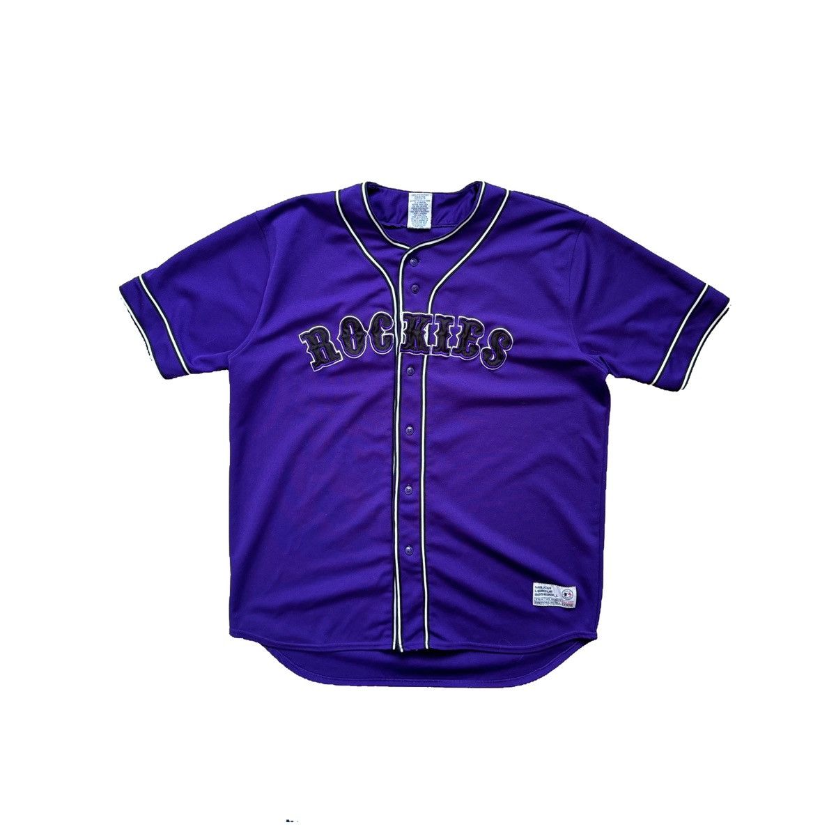 image of Genuine Merchandise By True Fan x Mlb Vintage Rockies Jersey in Purple, Men's (Size XL)