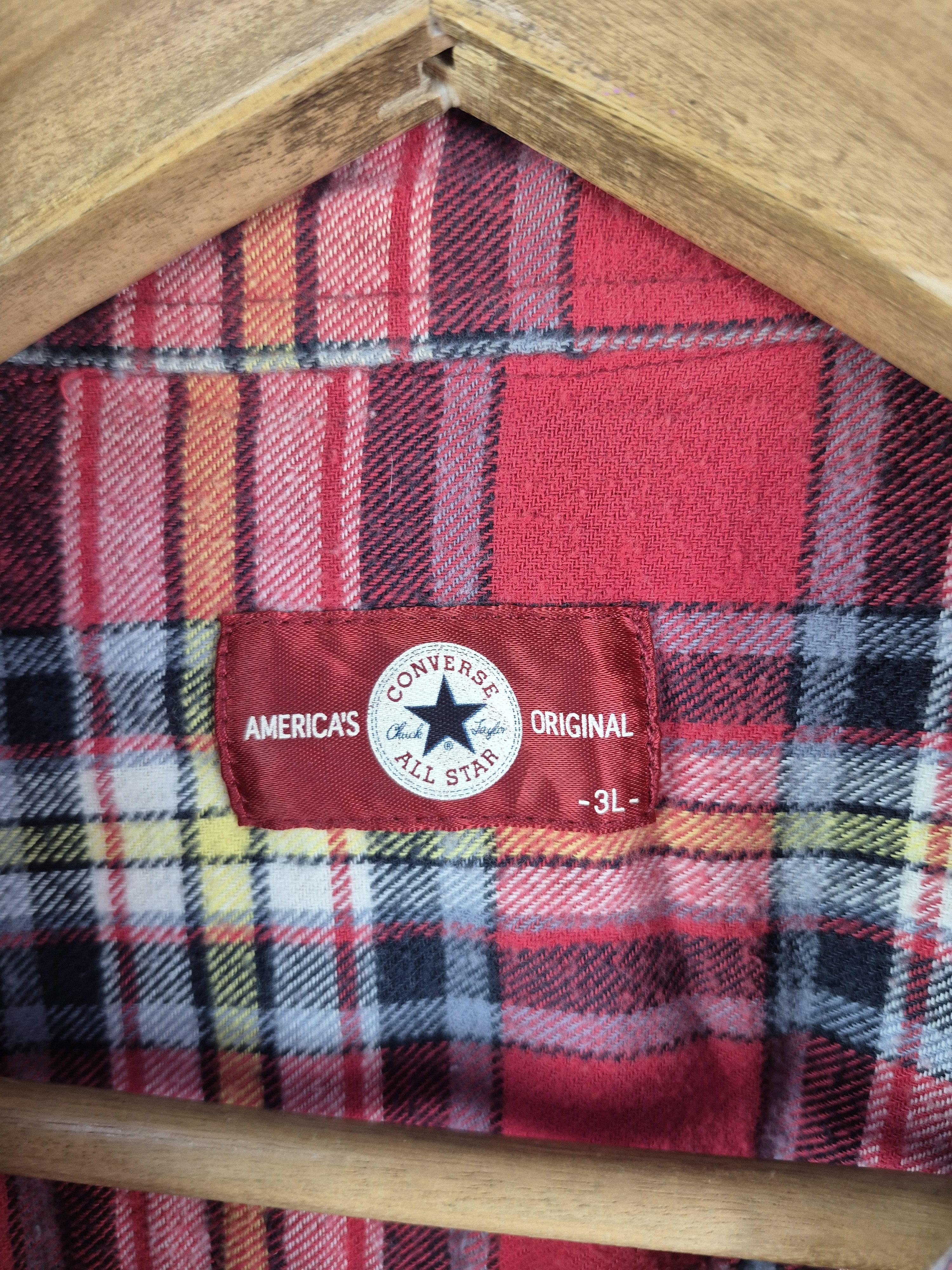 Converse 🔥 Converse Checkered Tartan Flannel Button Up Shirt Size US XXL / EU 58 / 5 - 7 Thumbnail