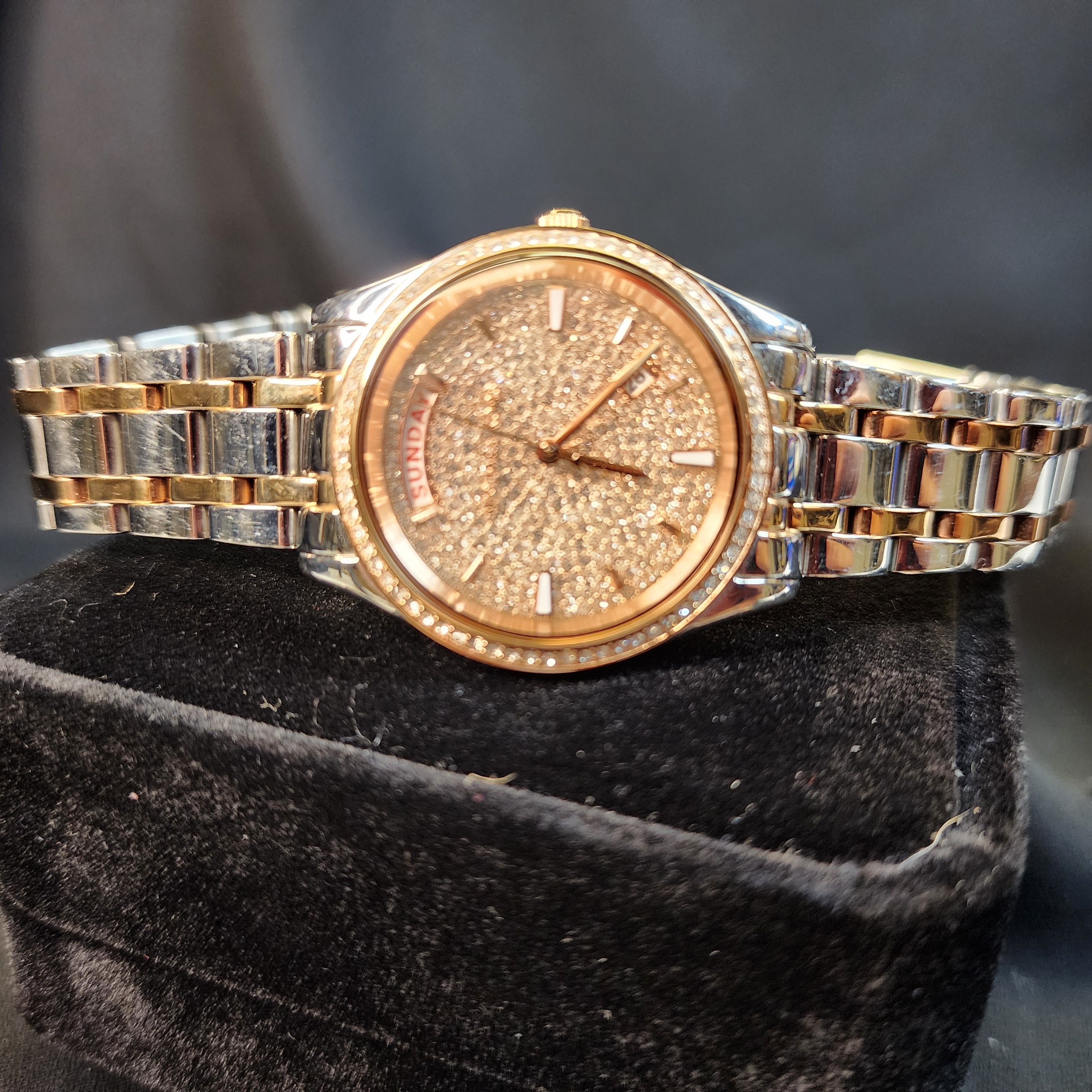 Michael Kors 2-Tone Silver/Gold Crystal 7" Wrist Watch MK6482 Kiley Pave Size ONE SIZE - 6 Thumbnail