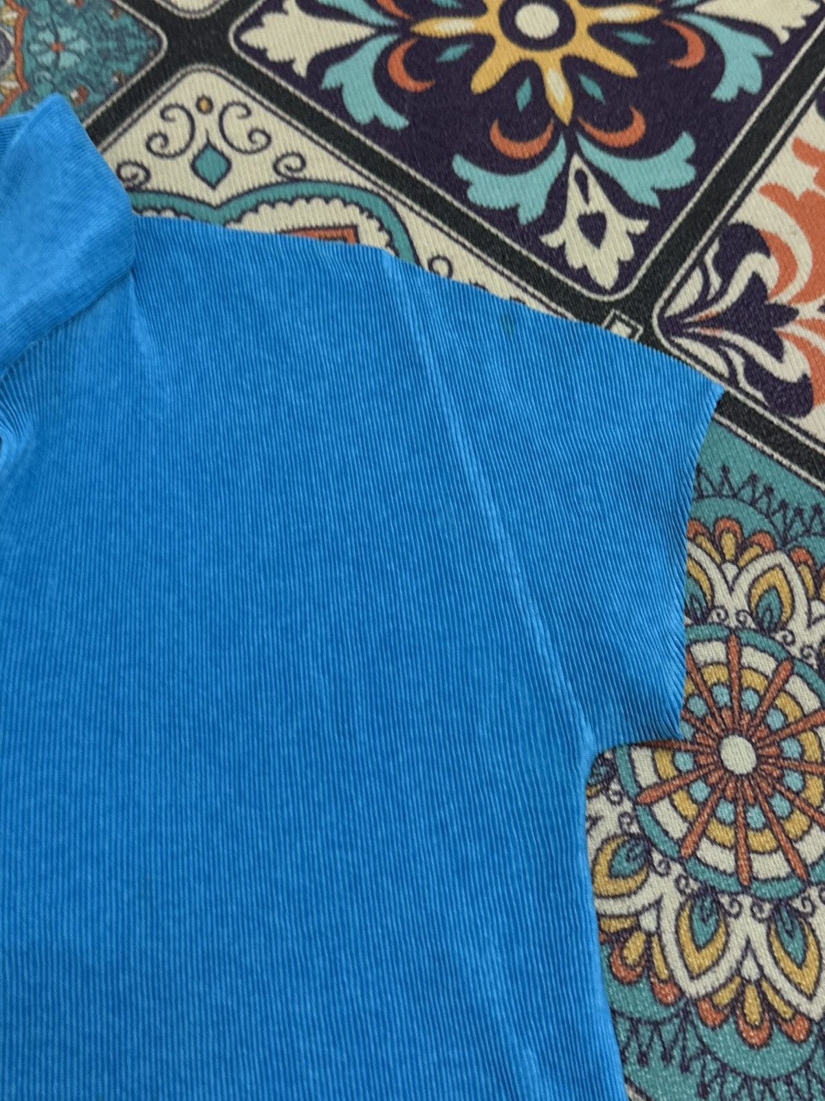 Pleats Please Issey Miyake Pleats Please Issey Miyake Neon Blue Polo Style Shirt Size US M / EU 48-50 / 2 - 8 Thumbnail