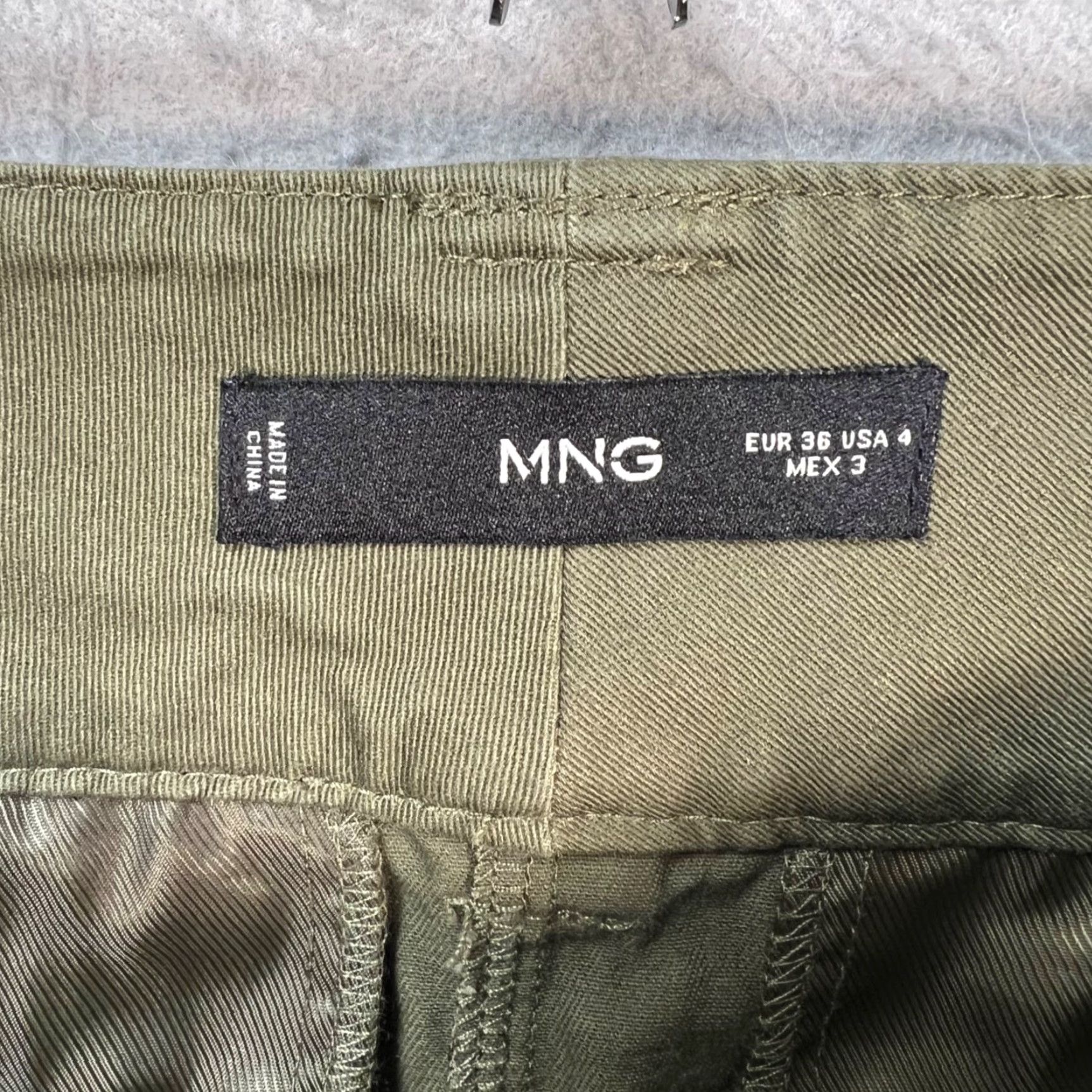 Mango Mango Skirt Womens 4 Olive Green Pleated Mini Cotton Blend Adult Regular Short Spring Summer Womens Size 27" / US 4 / IT 40 - 3 Thumbnail