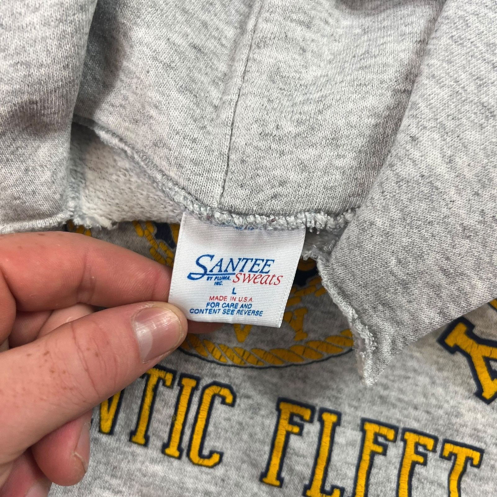Vintage Vintage 80s United States Navy Atlantic Fleet hoodie (M) Size US M / EU 48-50 / 2 - 6 Thumbnail