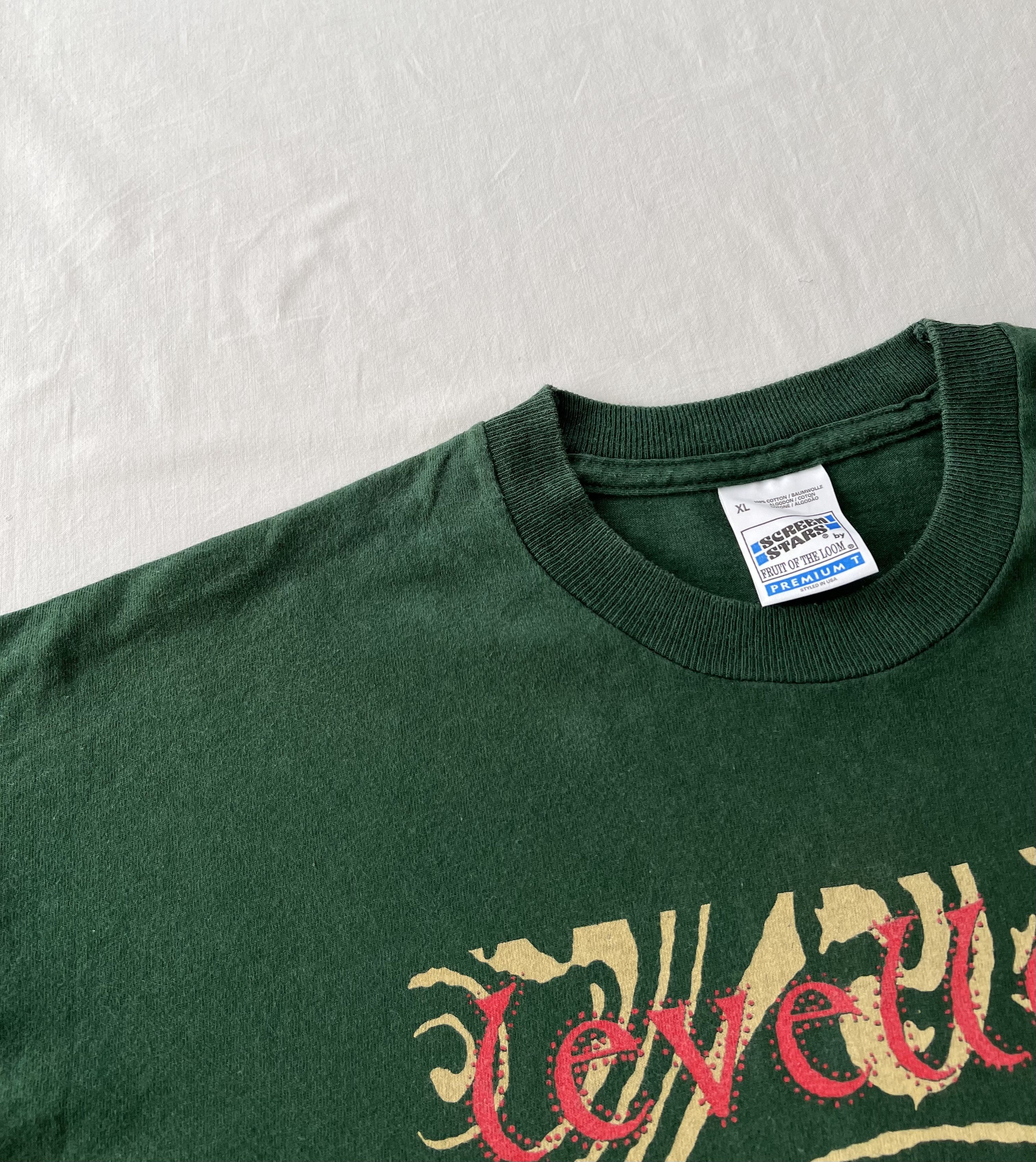 Band Tees Vintage 90s Levellers Rock Band Green T-shirt Size US XL / EU 56 / 4 - 8 Thumbnail