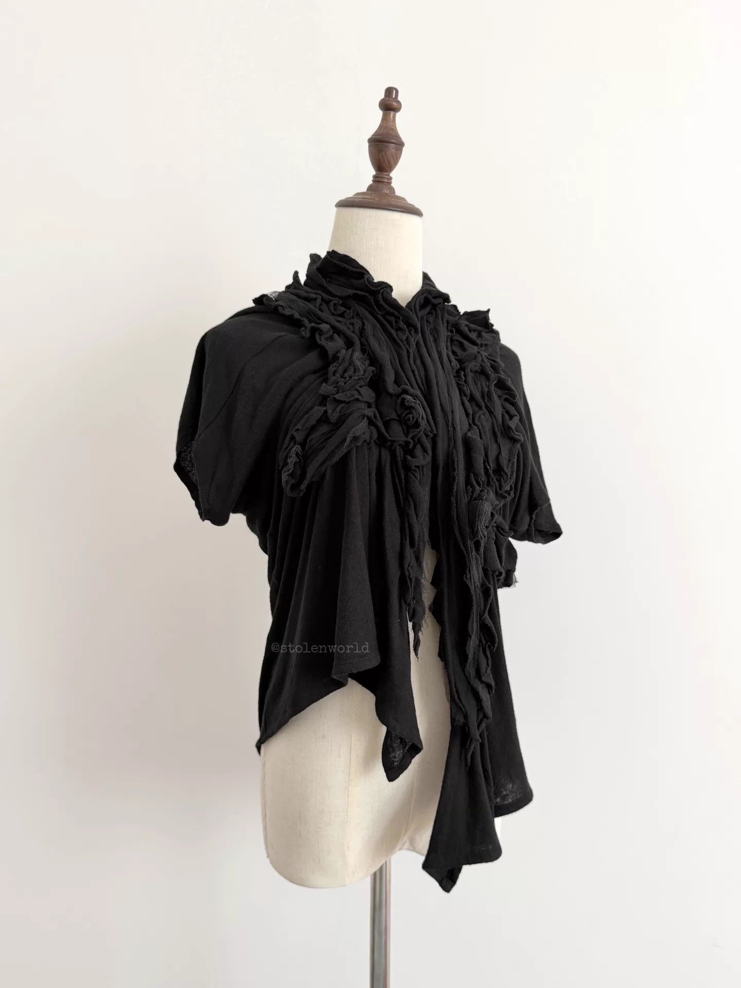 Comme des Garcons Comme des Garçons Irregular Pleats Asym Short-Sleeve Top Size ONE SIZE - 7 Thumbnail