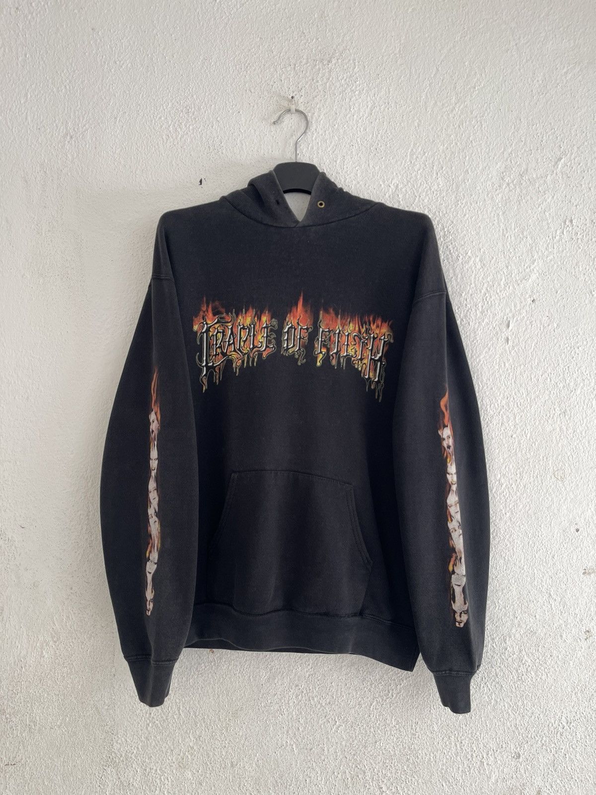 Vintage Y2K Cradle of Filth Midian Promo Flame Sleeve Hoodie