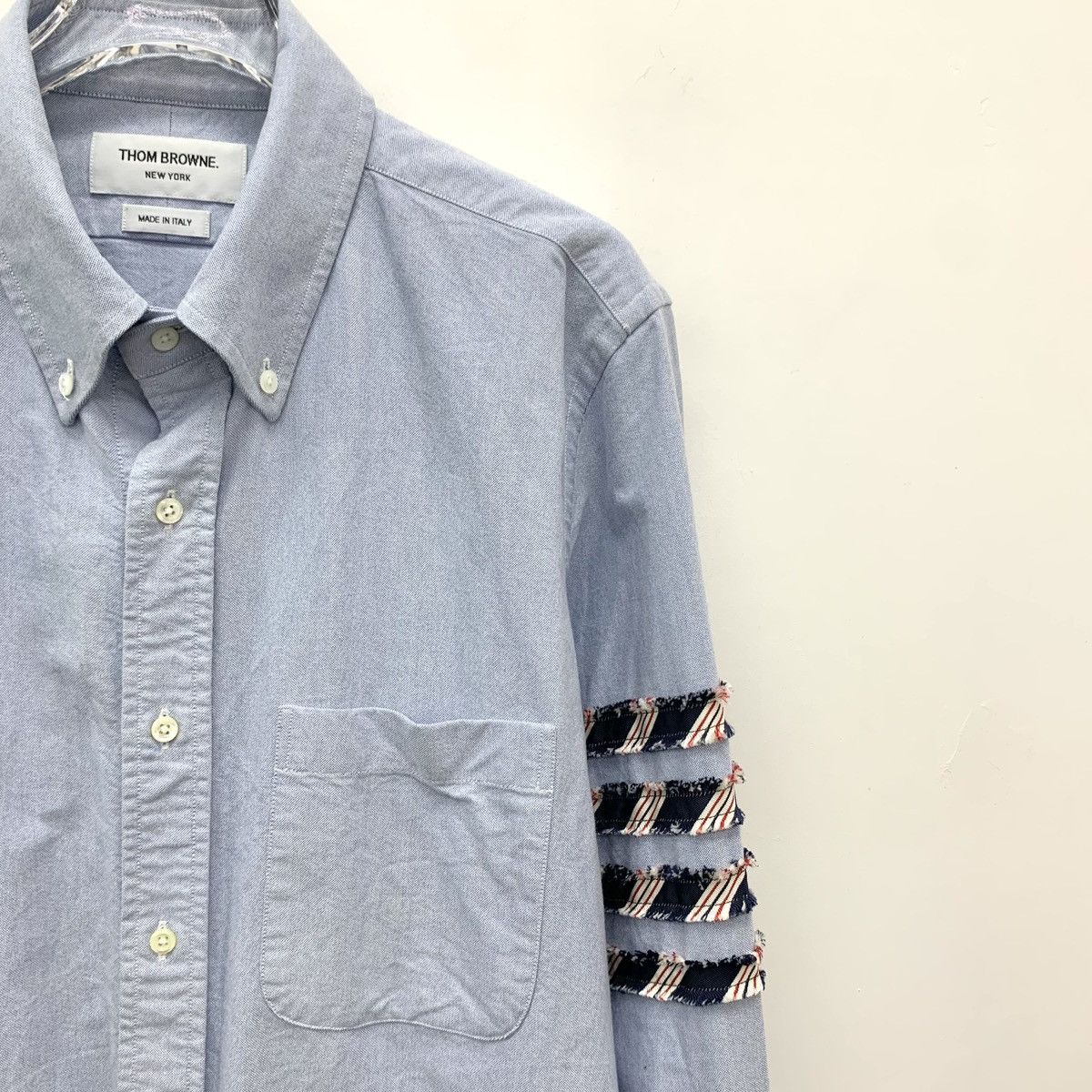 Thom Browne Thom Browne Light Blue Four-Bar Long Sleeve Shirt K26WX Size US M / EU 48-50 / 2 - 3 Thumbnail