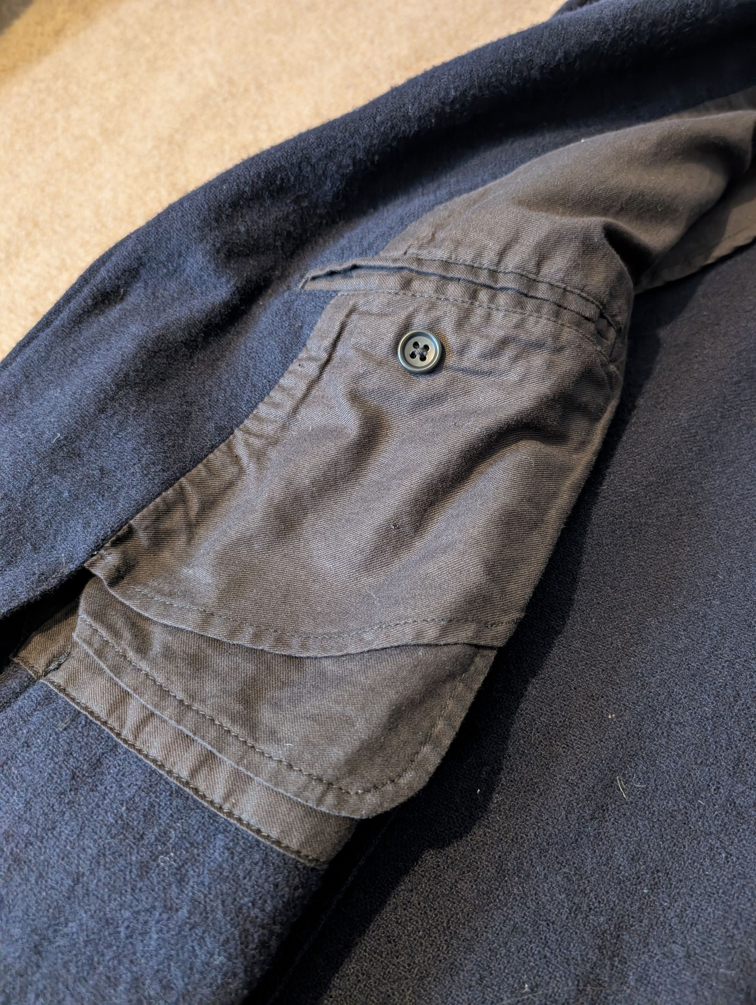 Engineered Garments 13oz Wool Flannel Baker Jacket Navy Blue Medium Size US M / EU 48-50 / 2 - 8 Thumbnail