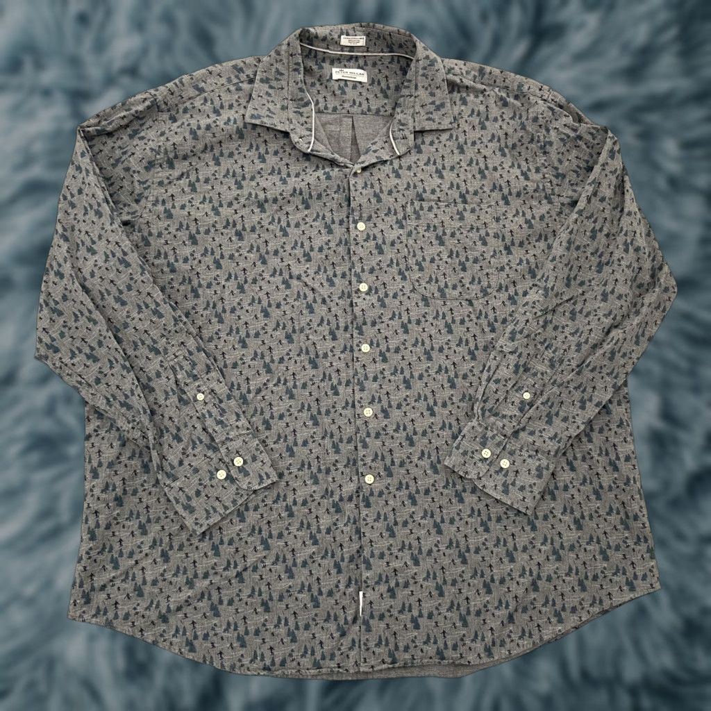 Peter Millar Peter Millar Shirt Adult 2XL Gray Mountainside Flannel Ski Geometric Cotton Mens XXL Size US XXL / EU 58 / 5 - 1 Thumbnail