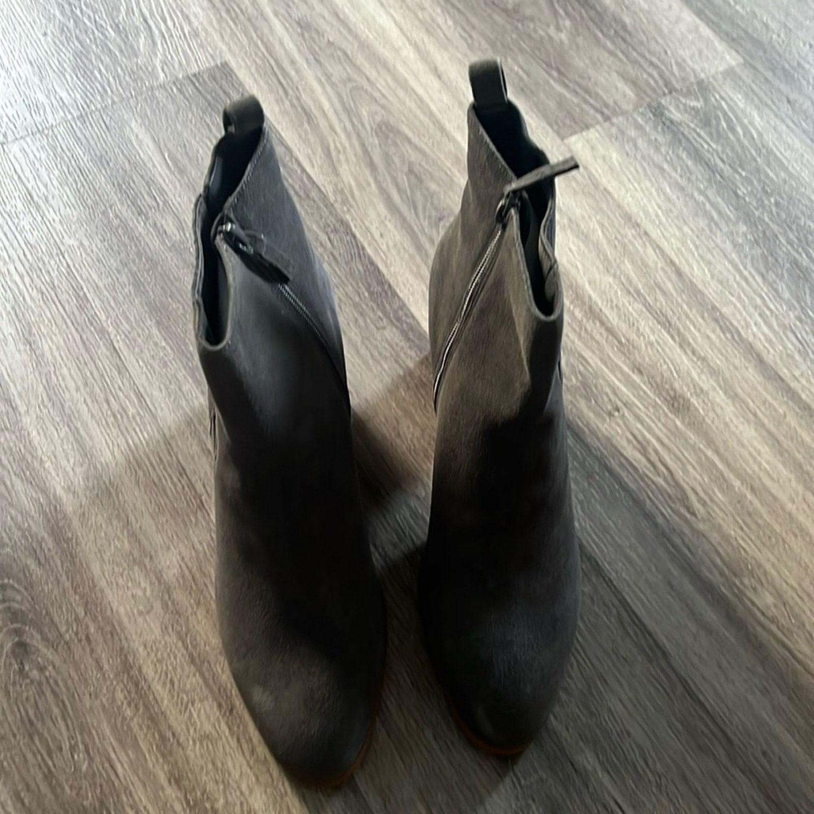 Other Violet Red Meghan Stacked Heel Ankle Boots Suede Gray 11 Size US 11 / IT 41 - 2 Thumbnail
