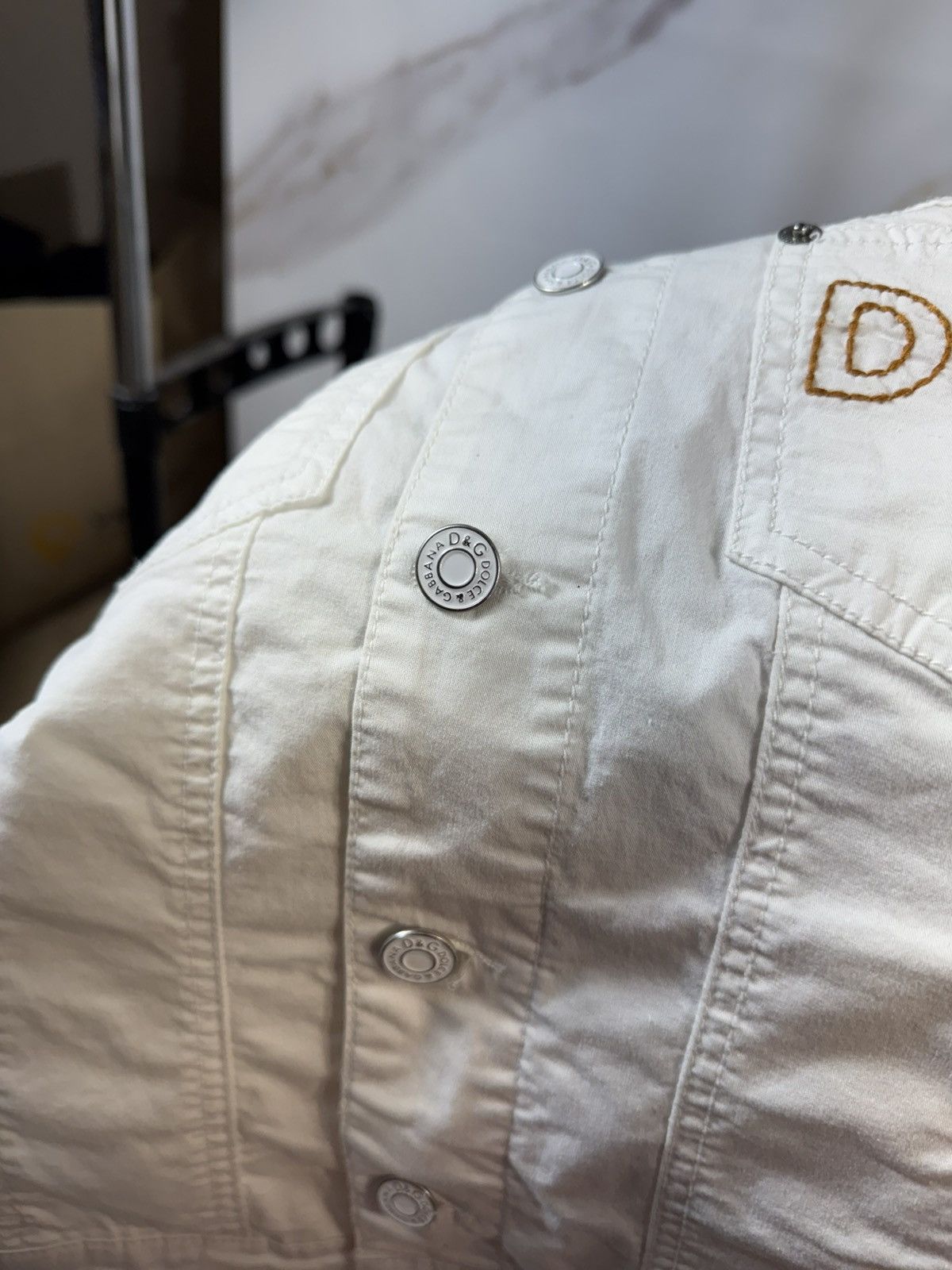 Dolce & Gabbana Dolce Gabbana Ivory Denim Jacket Size XS / US 0-2 / IT 36-38 - 9 Thumbnail