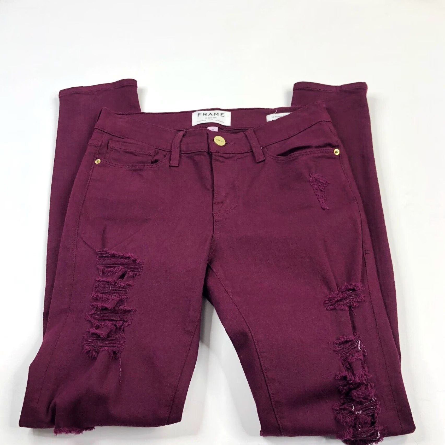 Frame FRAME Jeans FRAME Le Skinny De Jeanne 25 Tag Jeans Wine Regular Womens 25 Wine Denim 5-Pocket Quick Shipping” Size 42" / US 20 - 5 Thumbnail