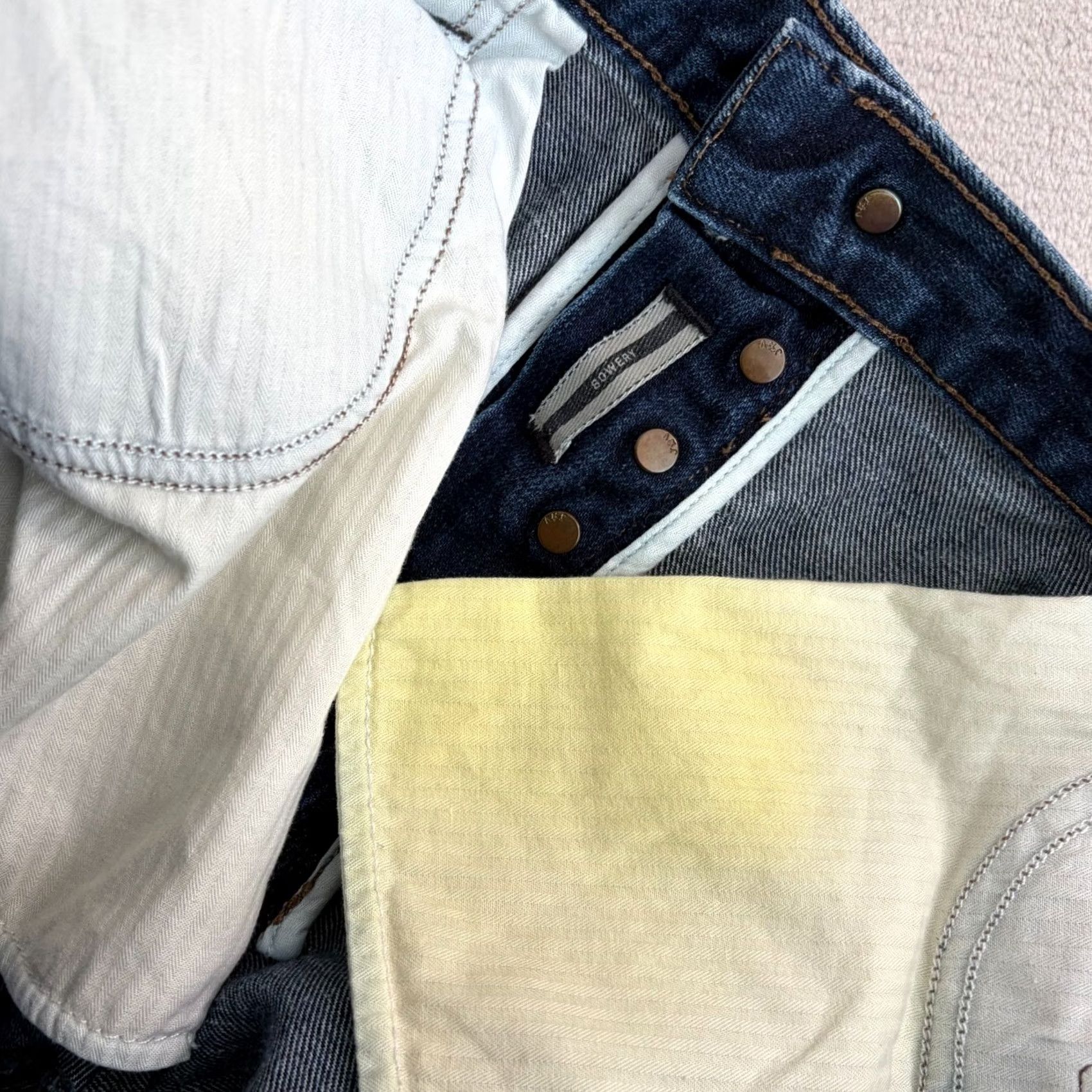 John Varvatos John Varvatos USA Bowery Slim Straight Jeans Men 38x34 Blue Denim Button Fly 5-Pocket Regular Fit Old Town? Size US 38 / EU 54 - 4 Thumbnail