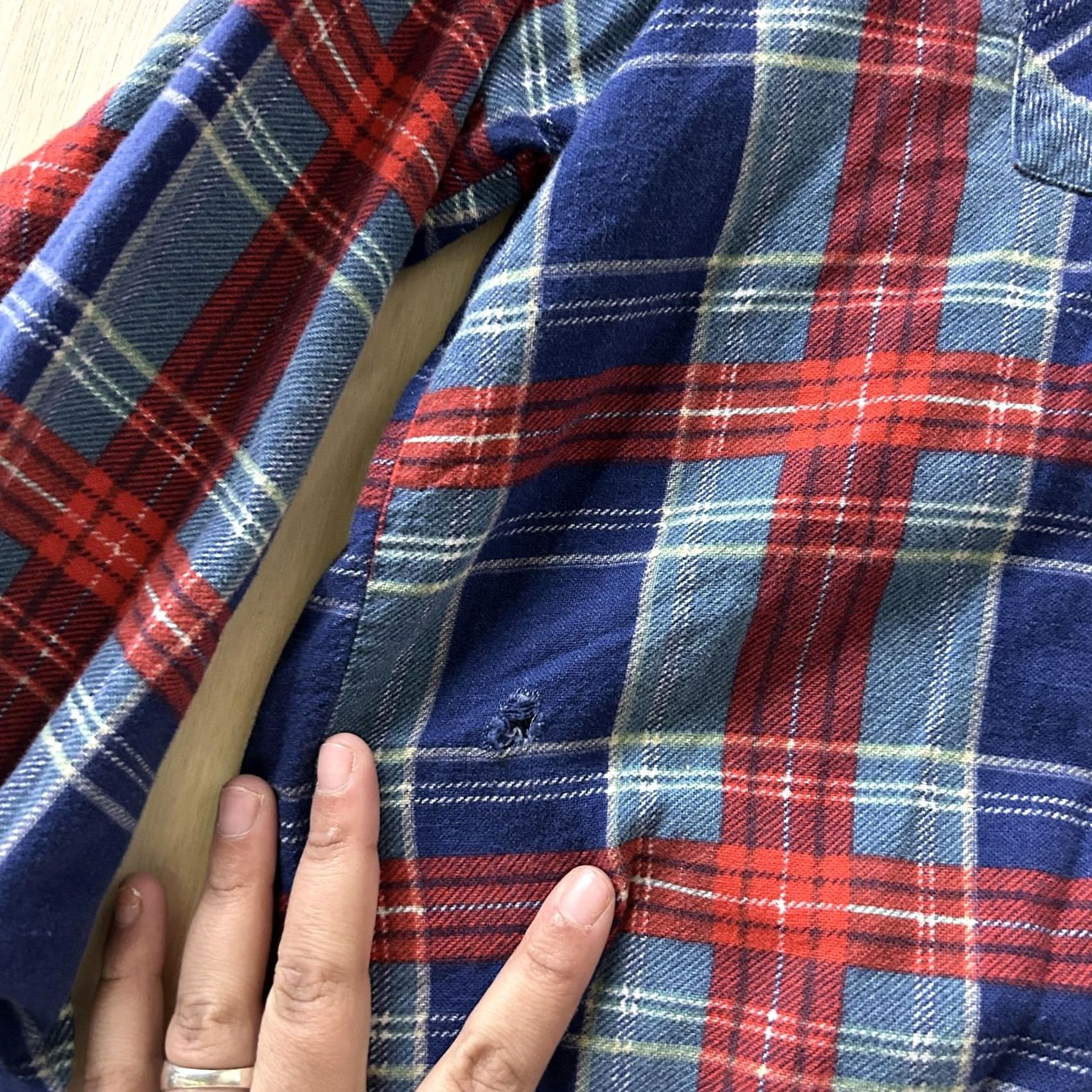 Vintage Dry Goods Saugatuck Shirt Mens Large Blue Plaid Long Sleeve Button Up Flannel Size US L / EU 52-54 / 3 - 2 Thumbnail
